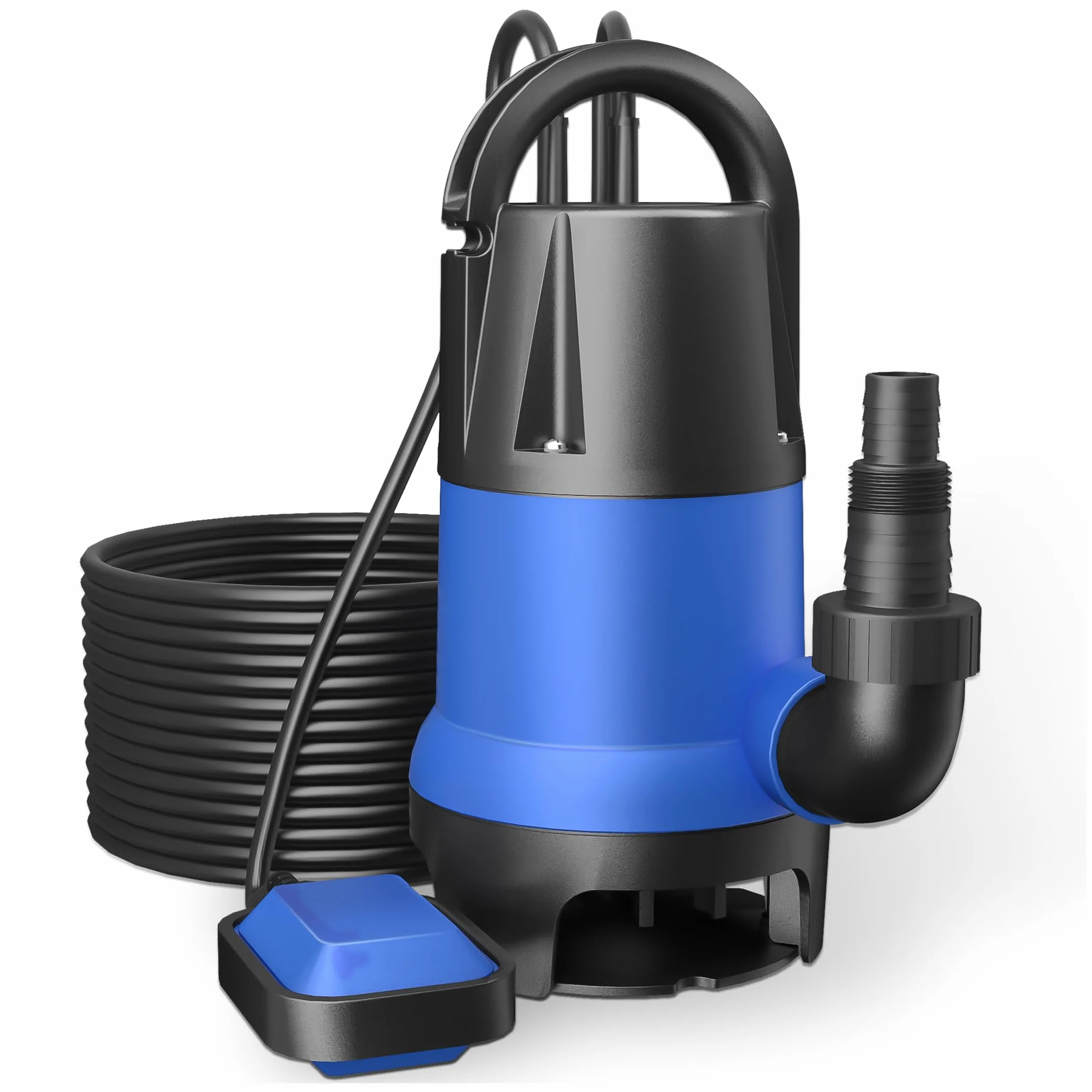 WilTec Bomba sumergible de Plástico para aguas sucias 400W 7500 litros/h Jardín Pozos Drenaje Bombeo agua Extracción agua