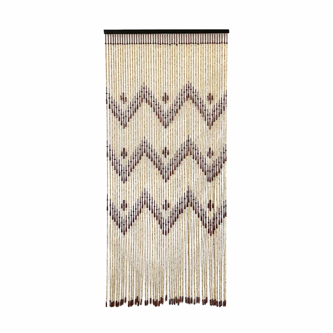 Acomoda Textil – Cortina para Puerta de Madera 90x195 cm para Terraza, Jardín, Balcón y Patio. Panel con Barra Resistente Interior y Exterior Antimoscas e Insectos de Facil Instalación. (Kato)