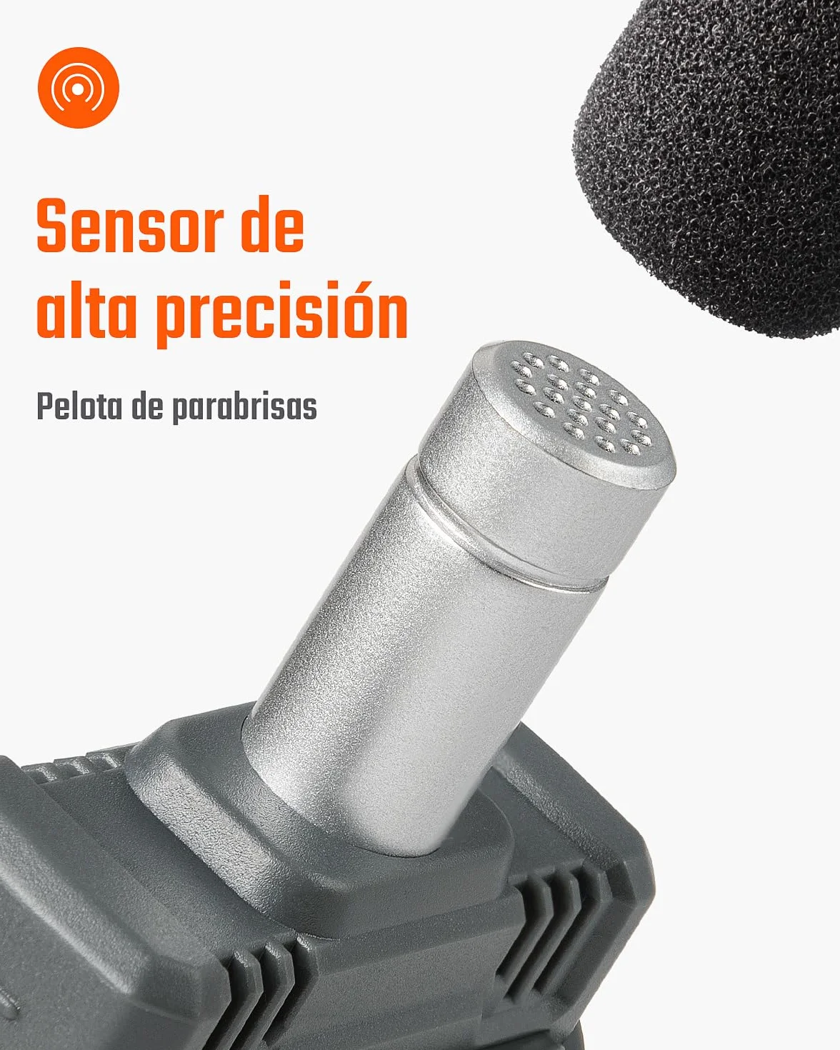 TopTes TS-501A Sonómetro Medidor de Decibelios 30-130 dB LCD 2,25 Pulgadas Naranja