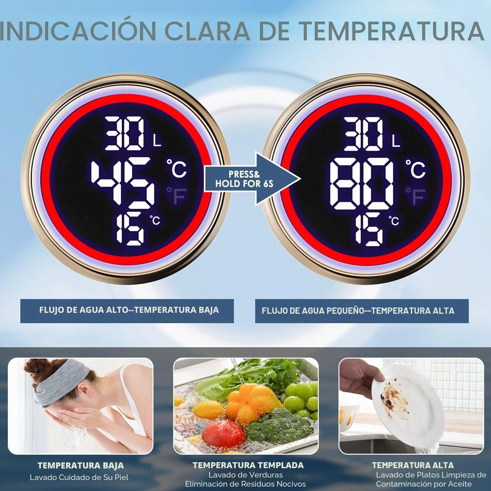 Calentador de agua eléctrico, 3500 W, 220 V, mini calentador de agua instantáneo con pantalla LCD, 20 – 50 °C, IPX4, resistente al agua, calentador de agua eléctrico, para ducha, baño, cocina