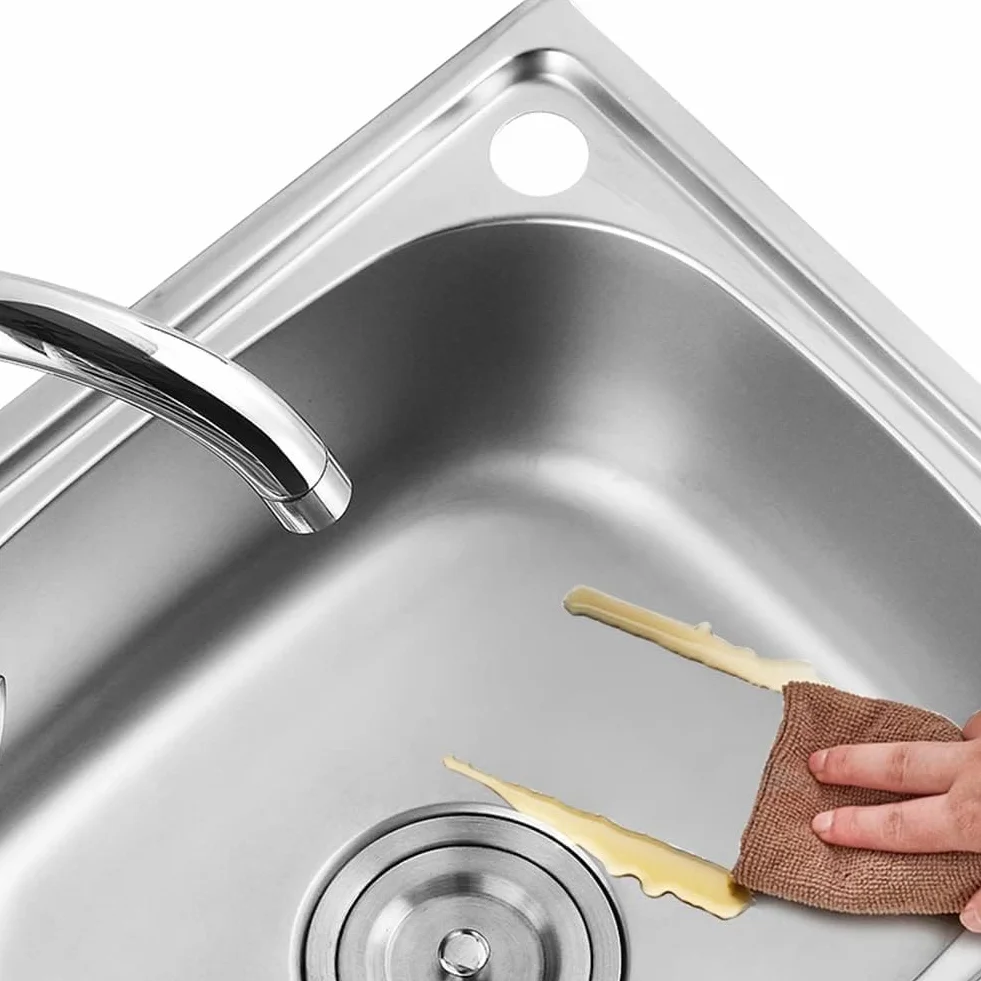 Fregadero De Cocina Pequeño, Cuenco Individual Fregadero De Acero Inoxidable Autocaravana Para Instalación Empotrada Y Bajo Cubierta Escurridor Reversible Con Abrazaderas Para Tubos De De