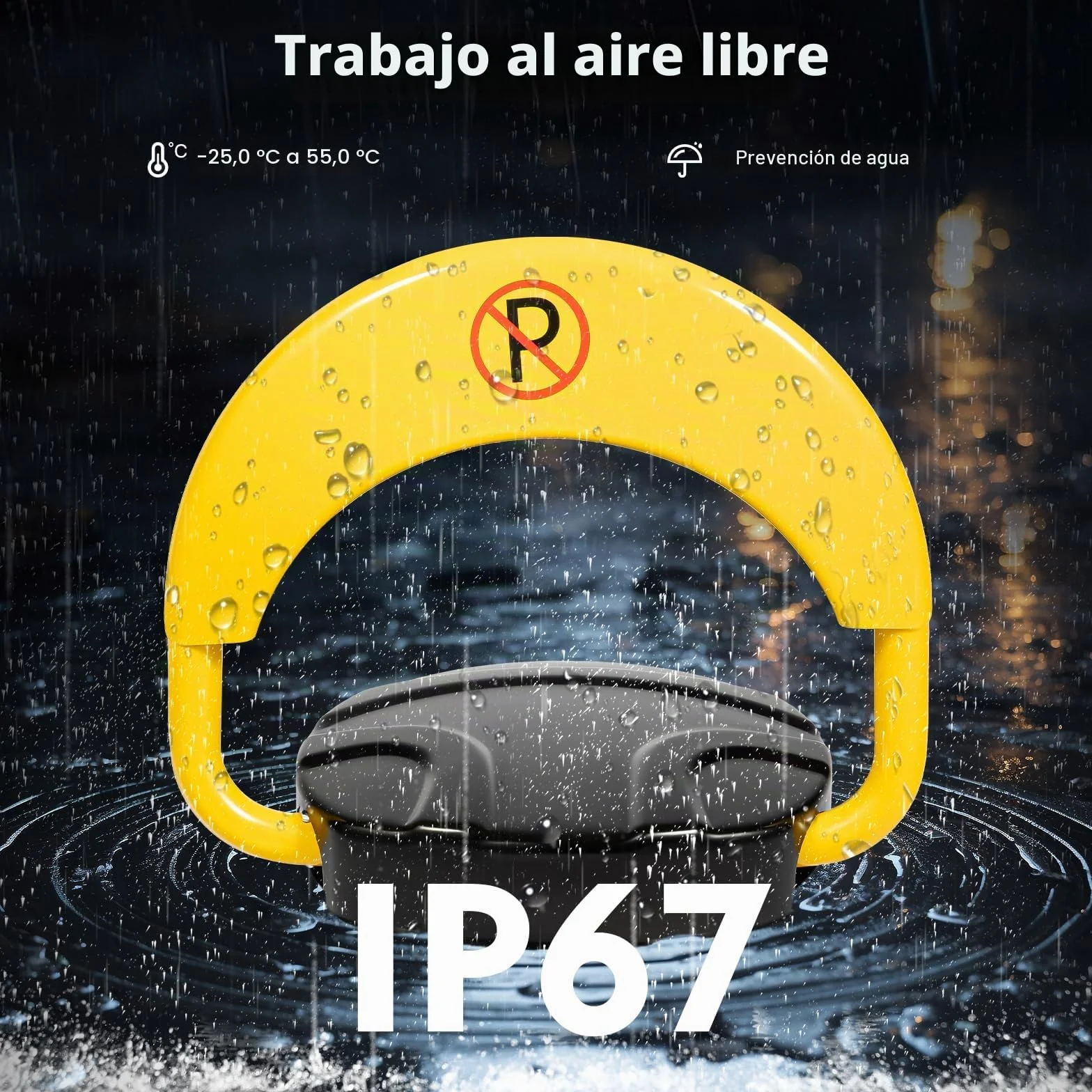 Barrera de aparcamiento con mando a distancia, Barrera de aparcamiento automática anticolisión, Poste de aparcamiento plegable, +2 mandos a distancia, Eléctrico automático, con mando a distancia