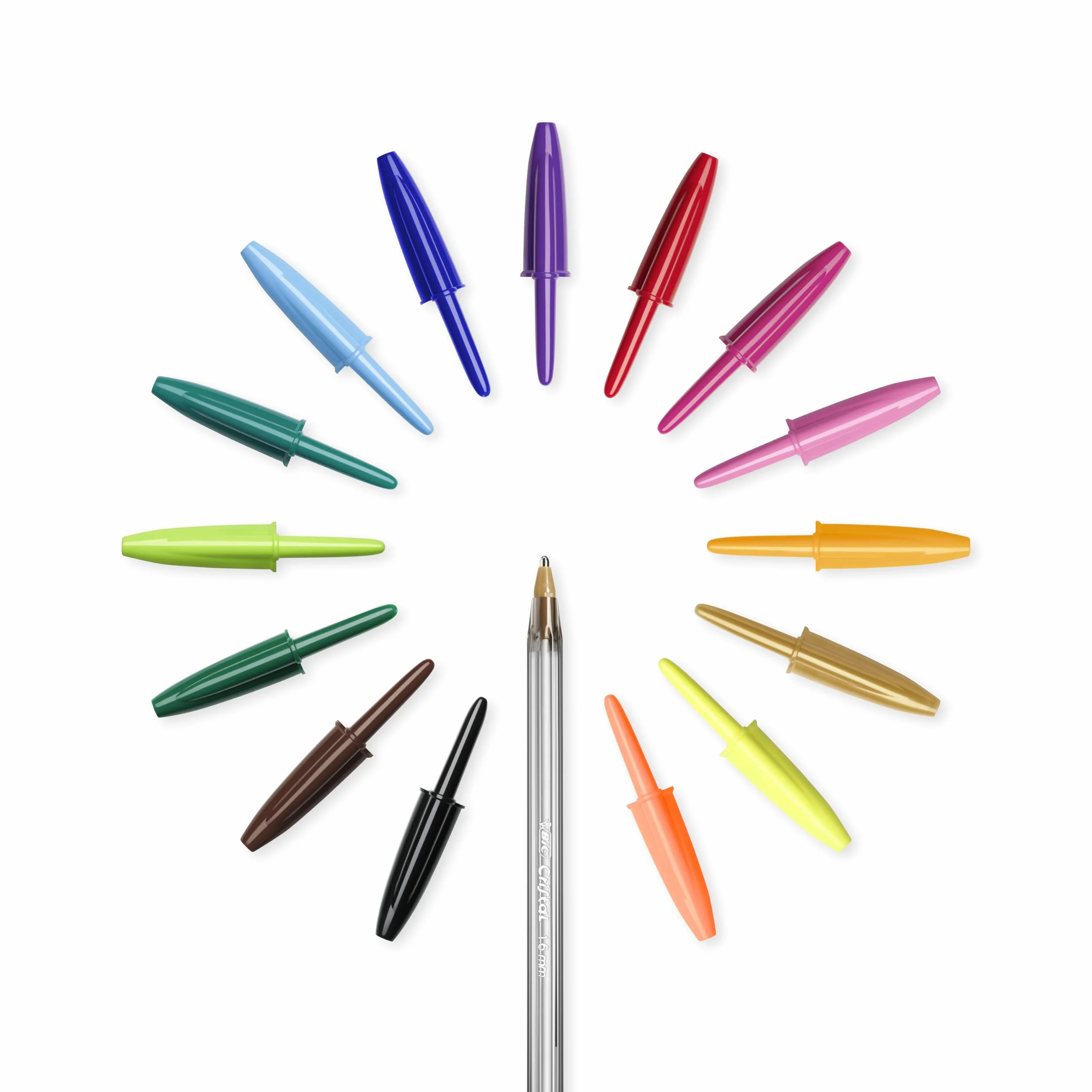BIC Cristal Multicolour Bolígrafos de Punta Ancha 1,6 mm Colores Surtidos Pack 15 Unidades