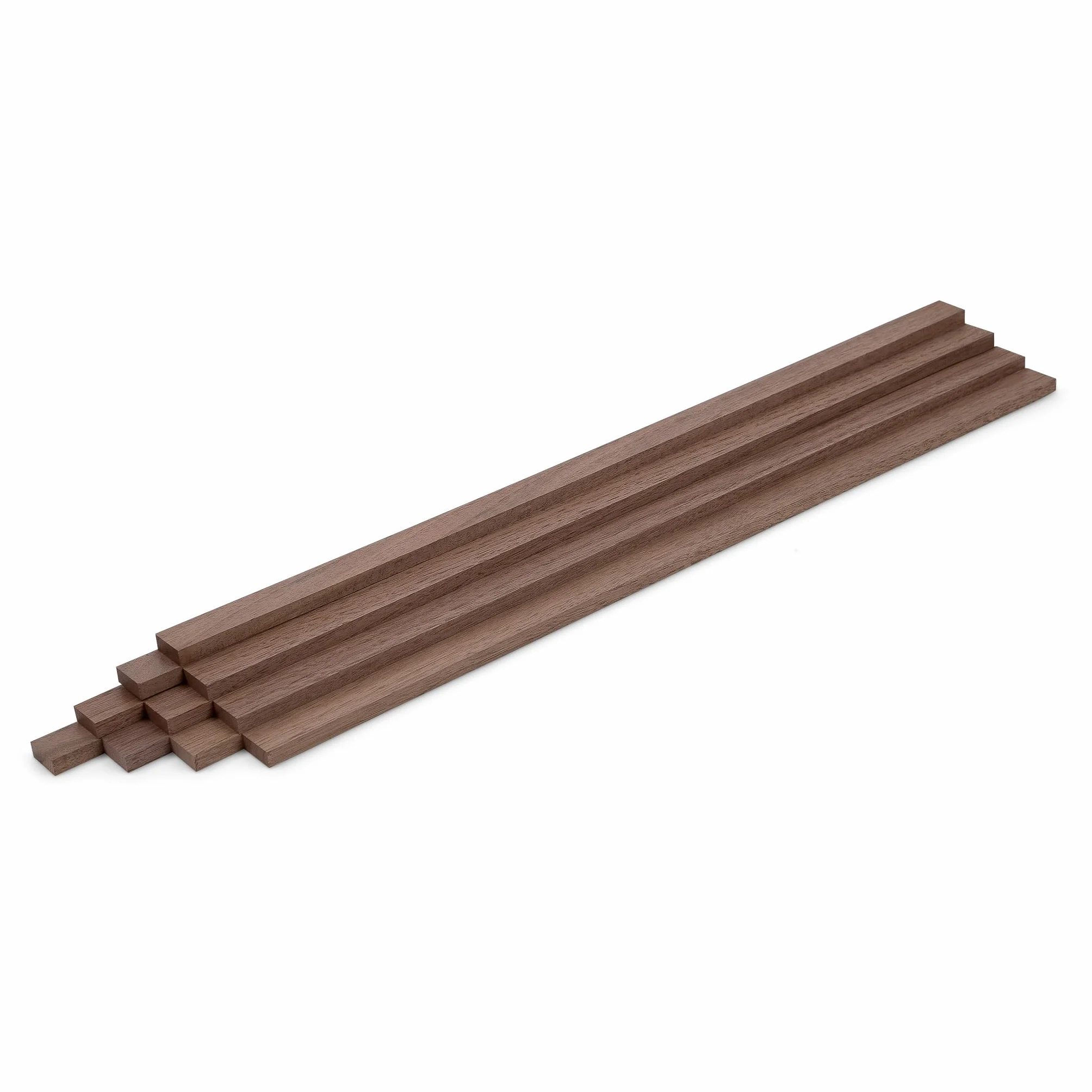 Juego de 10 listones de madera de nogal cepillado, 500 × 25 × 8 mm, listones de madera maciza natural y listos para pegar, para construcción de muebles y construcción de interiores