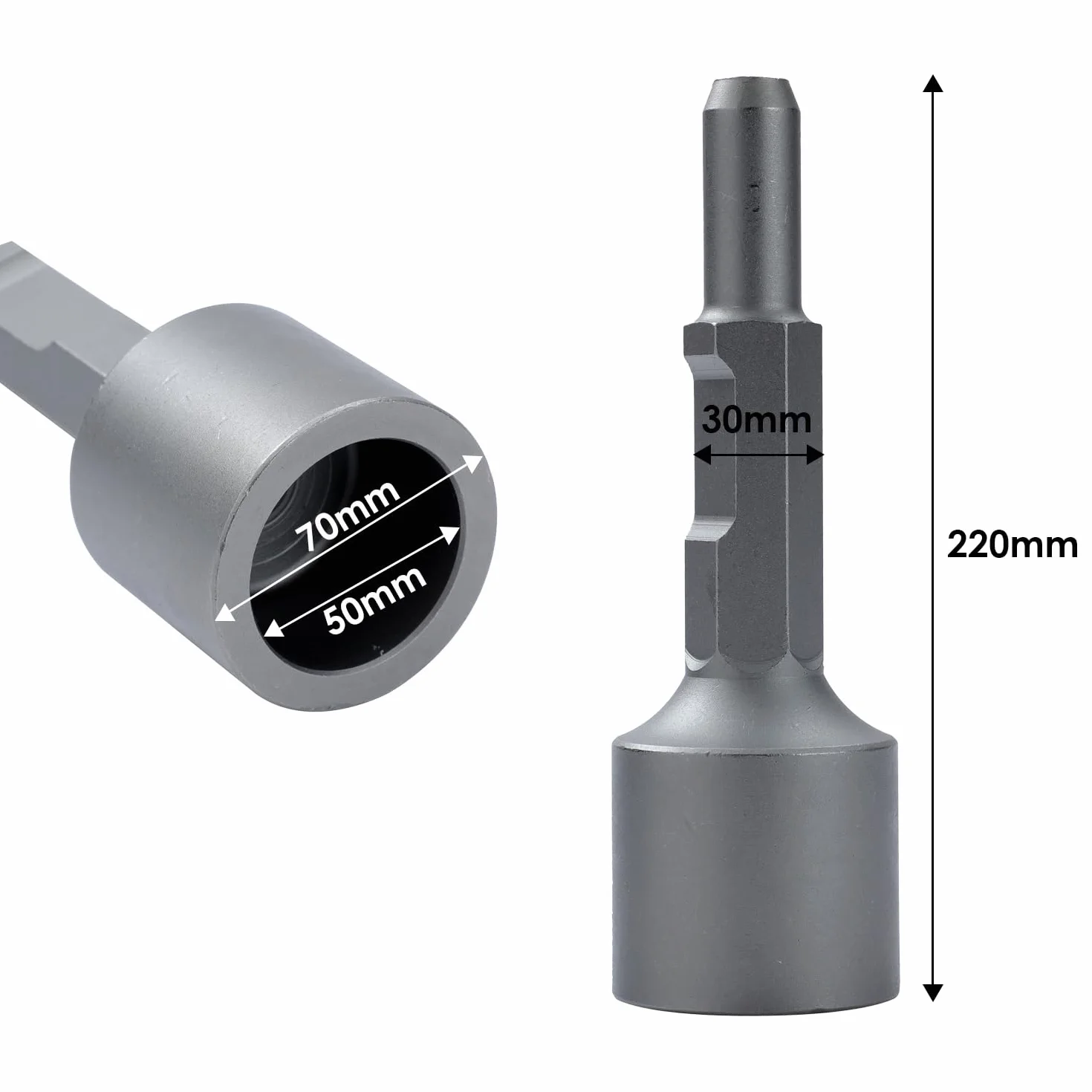 TOPWAY 65A Jack Martillo Star Picket Post Driver Cincel Poco 50x70x220 mm, para Demolición Jackhammer Interruptor 121144