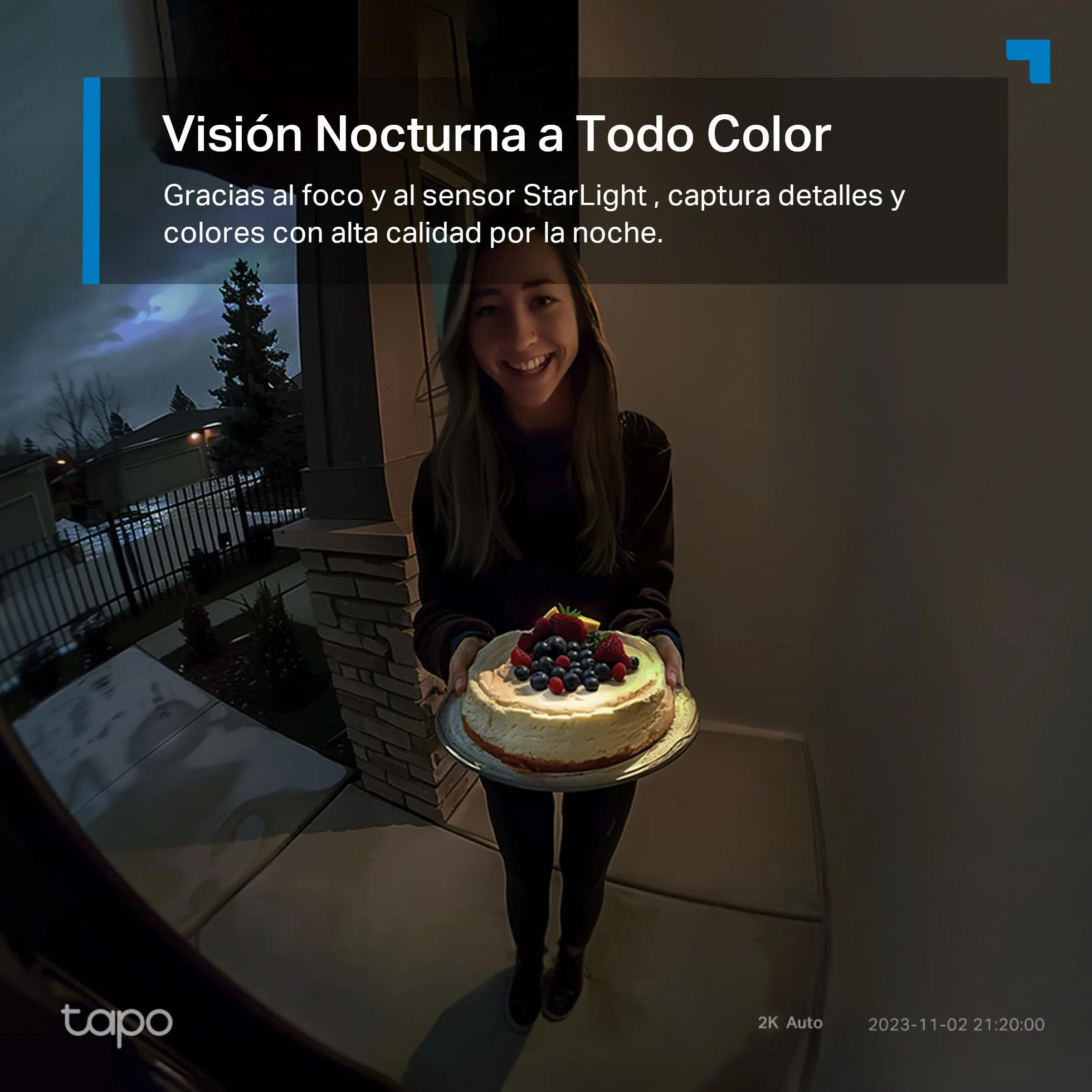Tapo D235 Timbre Inteligente con Cámara 2K 5MP Visión Nocturna Color Audio Bidireccional IP66