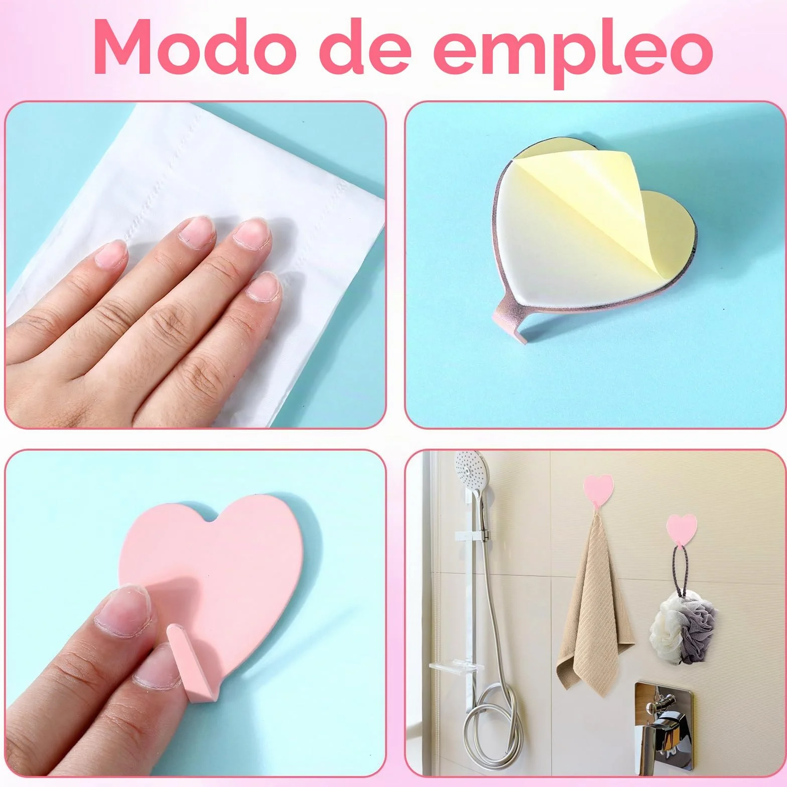 Dimeho 6 ganchos autoadhesivos de pared ganchos decorativos para colgar perchas de acero inoxidable coloridos ganchos adhesivos sin taladrar para toallas de baño, casa, llaves, cocina, oficina, aula