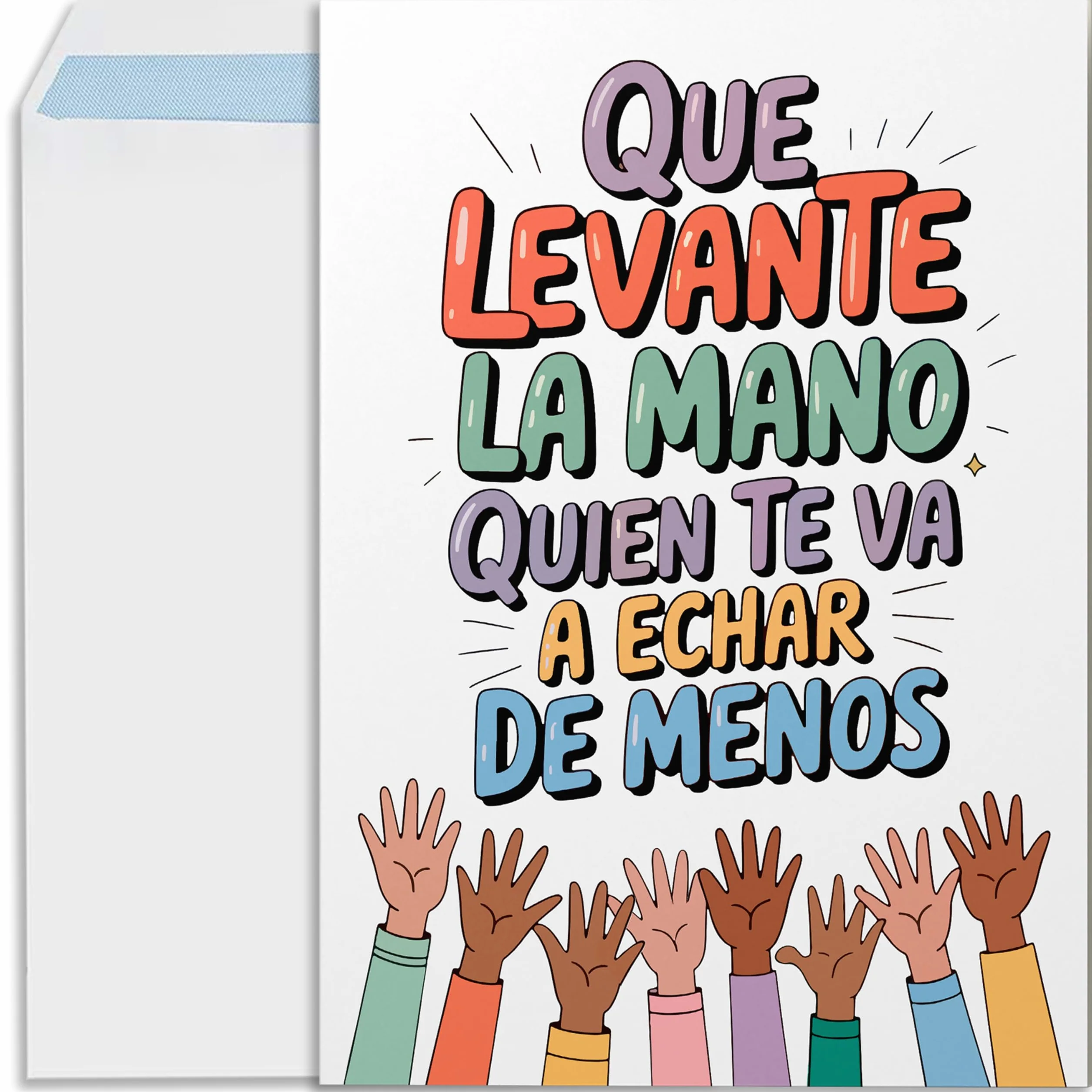 Tarjeta despedida compañero trabajo grande A4 con sobre