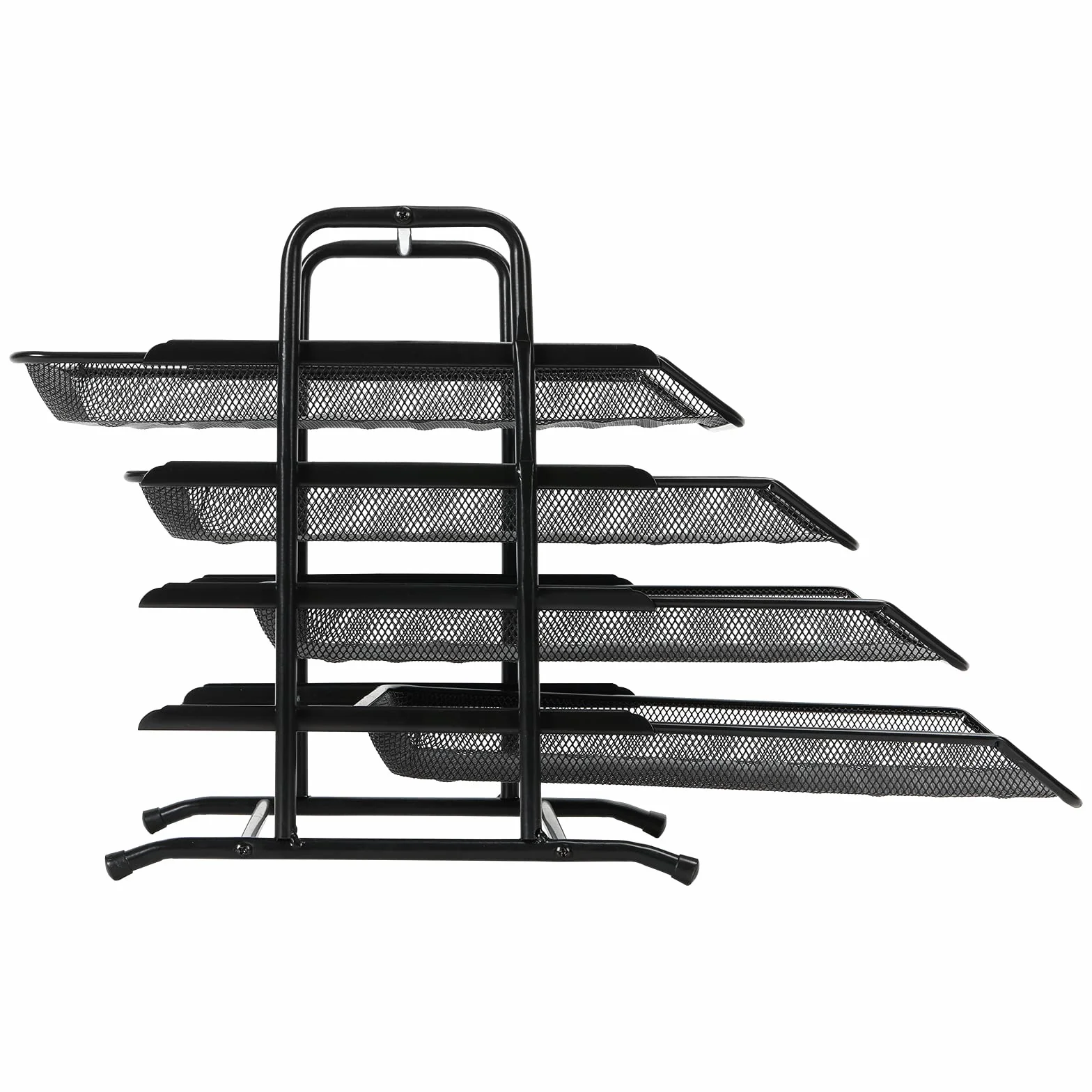 EasyPAG 4-poziomowy metalowy organizer biurkowy na dokumenty A4, czarny