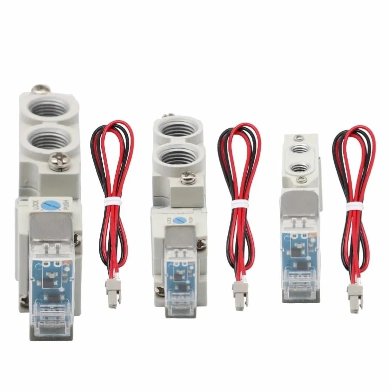 Electroválvula de 5 puertos, serie SY3120/SY5120/SY7120, 1 unidad, con piloto interno, normalmente cerrada, for automatización neumática(SY7120-5LZD-C10)