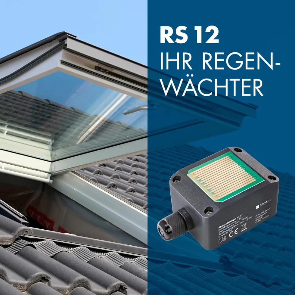 Sensor de lluvia RS 12 (detector de lluvia, control de toldo, control de ventana de techo)
