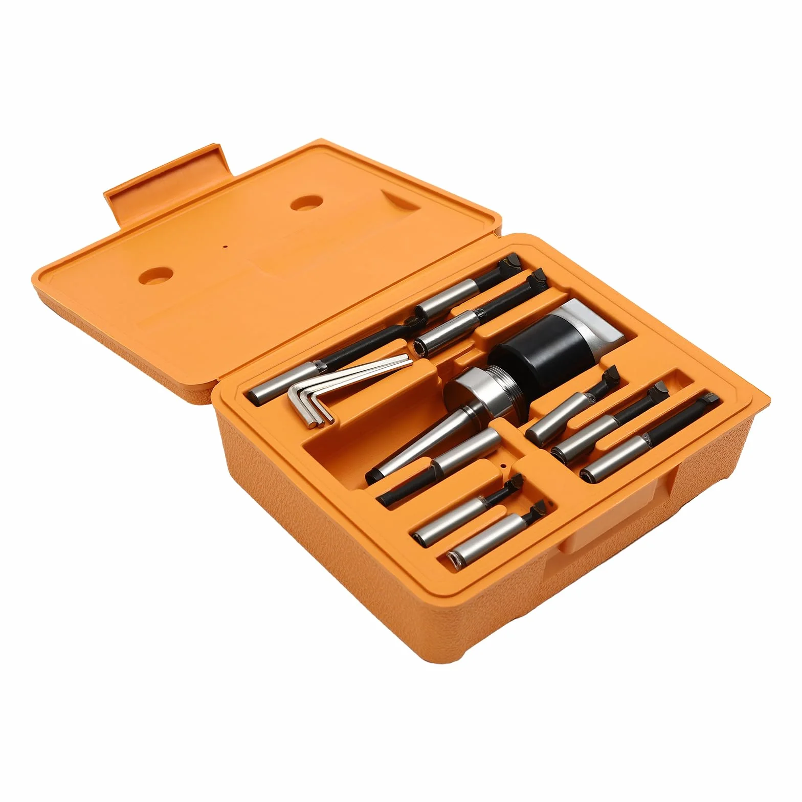 Juego de cabezales de taladro, accesorios para fresadora, juego de herramientas para fresadoras y taladros, cabezal de extracción MK2 M10 / 50 mm con barras de taladro, fresadora + estuche