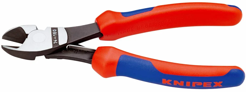 KNIPEX Alicates de corte diagonal de fuerza con mangos confort 180 mm, 74 12 180