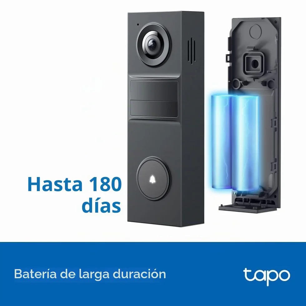 Tapo D205 Videoportero 2K 3 MP Campo de visión 160° detección AI IP54 Batería 5200 mAh USB-C