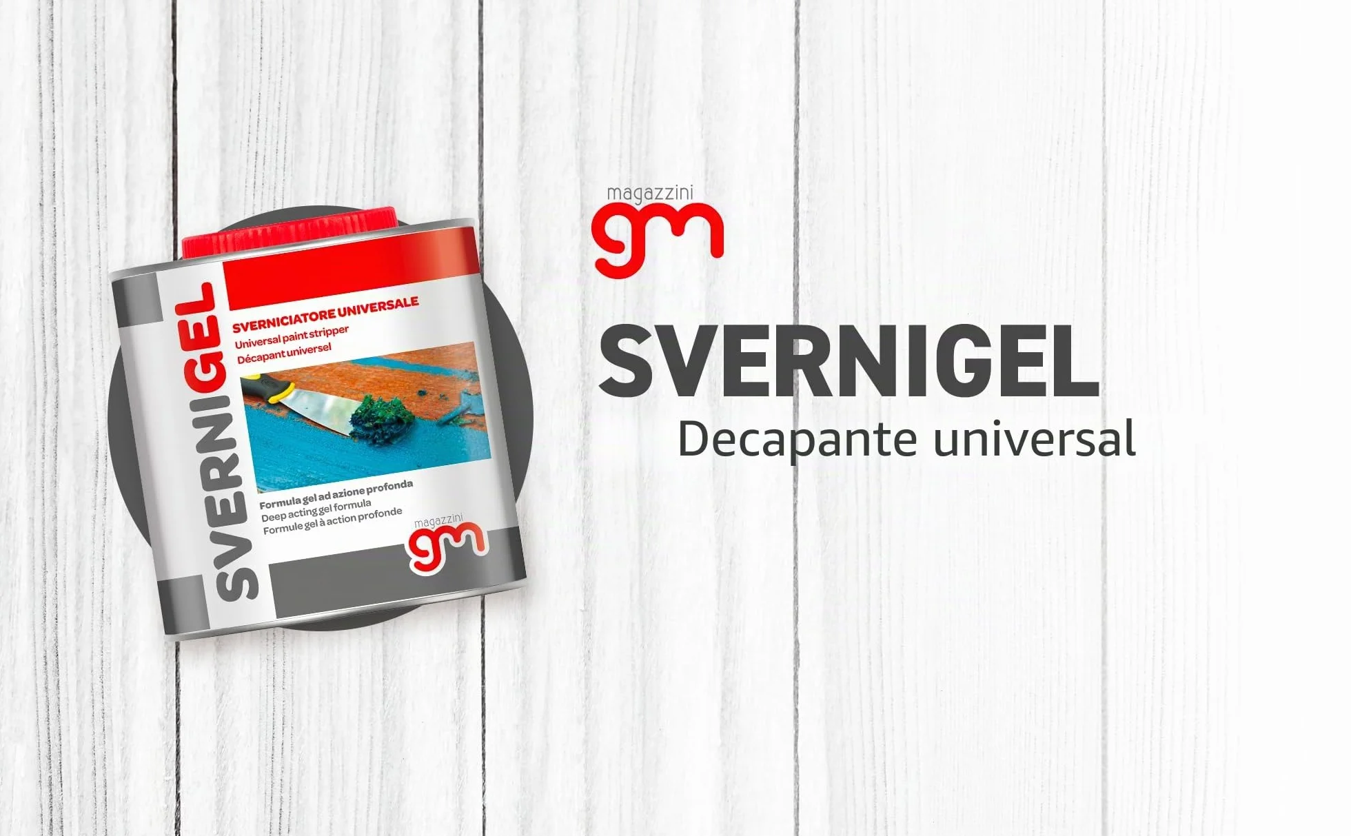 Magazzini GM SVERNIGEL, Quitapintura en gel universal ideal para hierro, madera y paredes, rápido y eficaz, NO CORRE, 750ml (2)