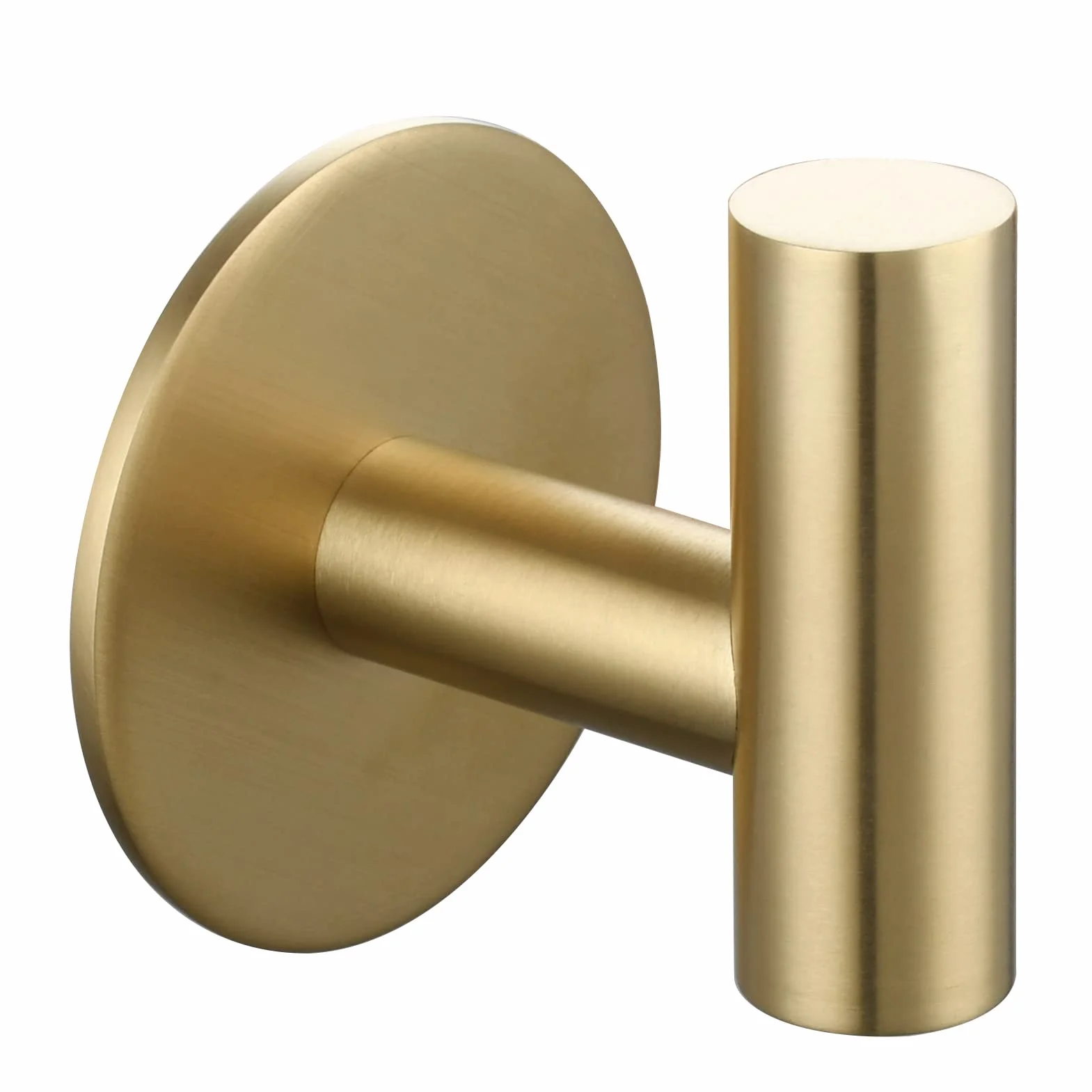 Tecmolog Ganchos Adhesivos para Pared Acero Inoxidable Soporte Toallas de Baño Oro Cepillado, SBH235J