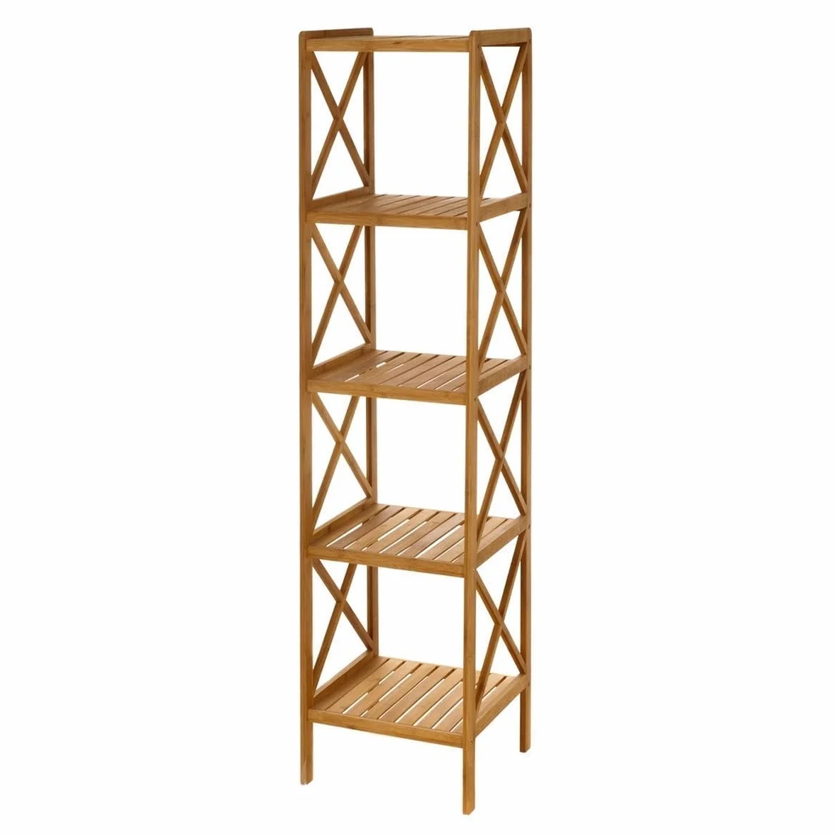 Estantería Bambú Baño Suelo Nórdica 5 Baldas 36,5x33x153 cm LOLAhome