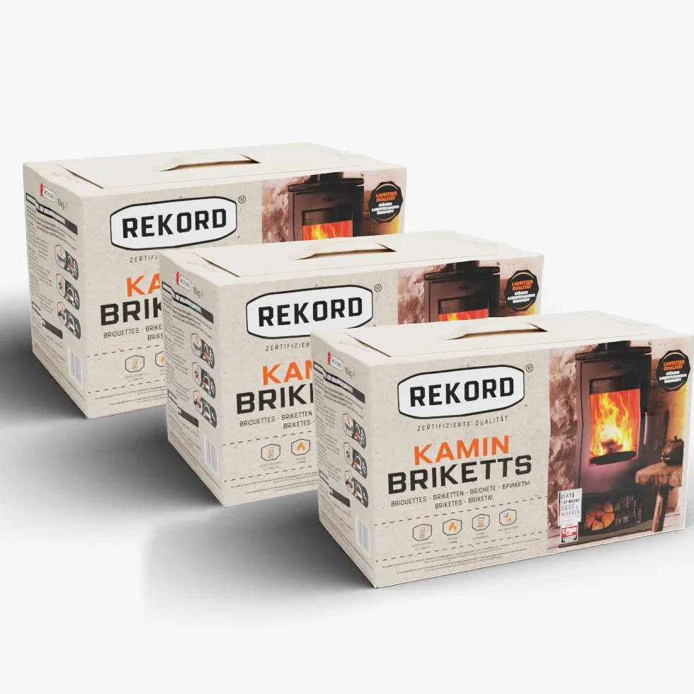 Briquetas de lignito récord de 3 x 10 kg, briquetas de chimenea, briquetas de carbón, carbón, hornos, paquetes, chimeneas, briquetas de calefacción