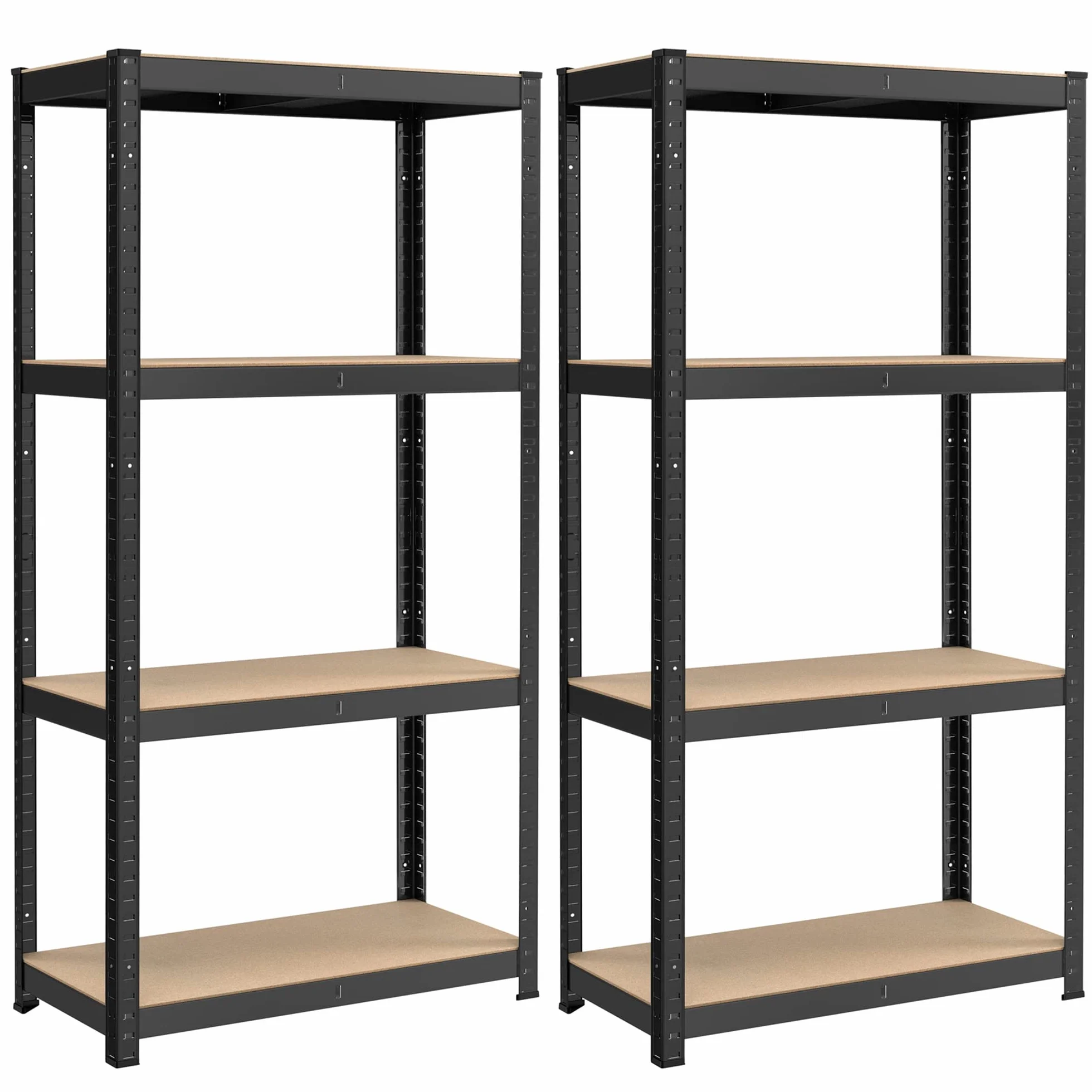 SONGMICS Estantería Pesada de Acero 520 kg 40x80x160 cm Negro 2 Piezas