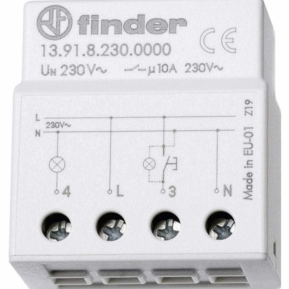 Finder serie 13 - Rele electronico impulso interruptor unipolar 230v 10a