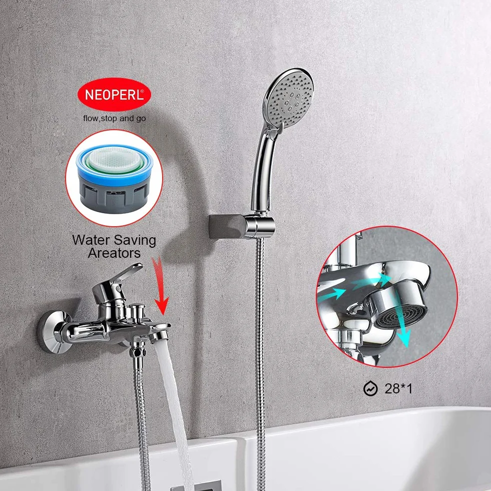 GRIFEMA G13003 Grifo para Bañera y Ducha Plateado