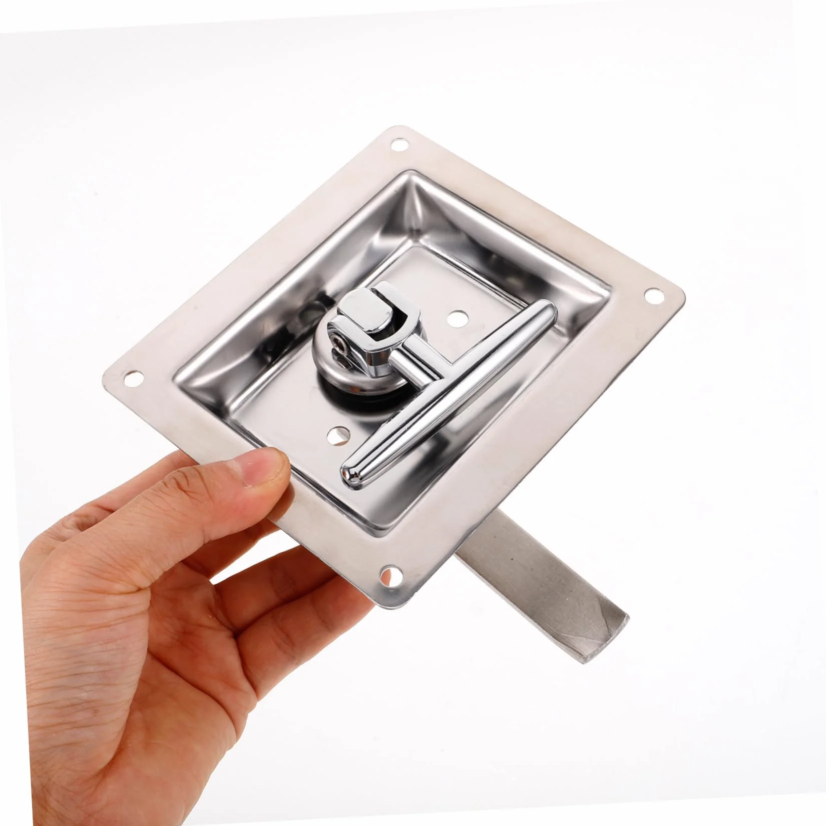 Cerradura de Caja de Herramientas para Caravana de Acero Inoxidable | Plata, Instalación Sencilla y Uso Fácil, para Remolque y Rv Cierre Seguro