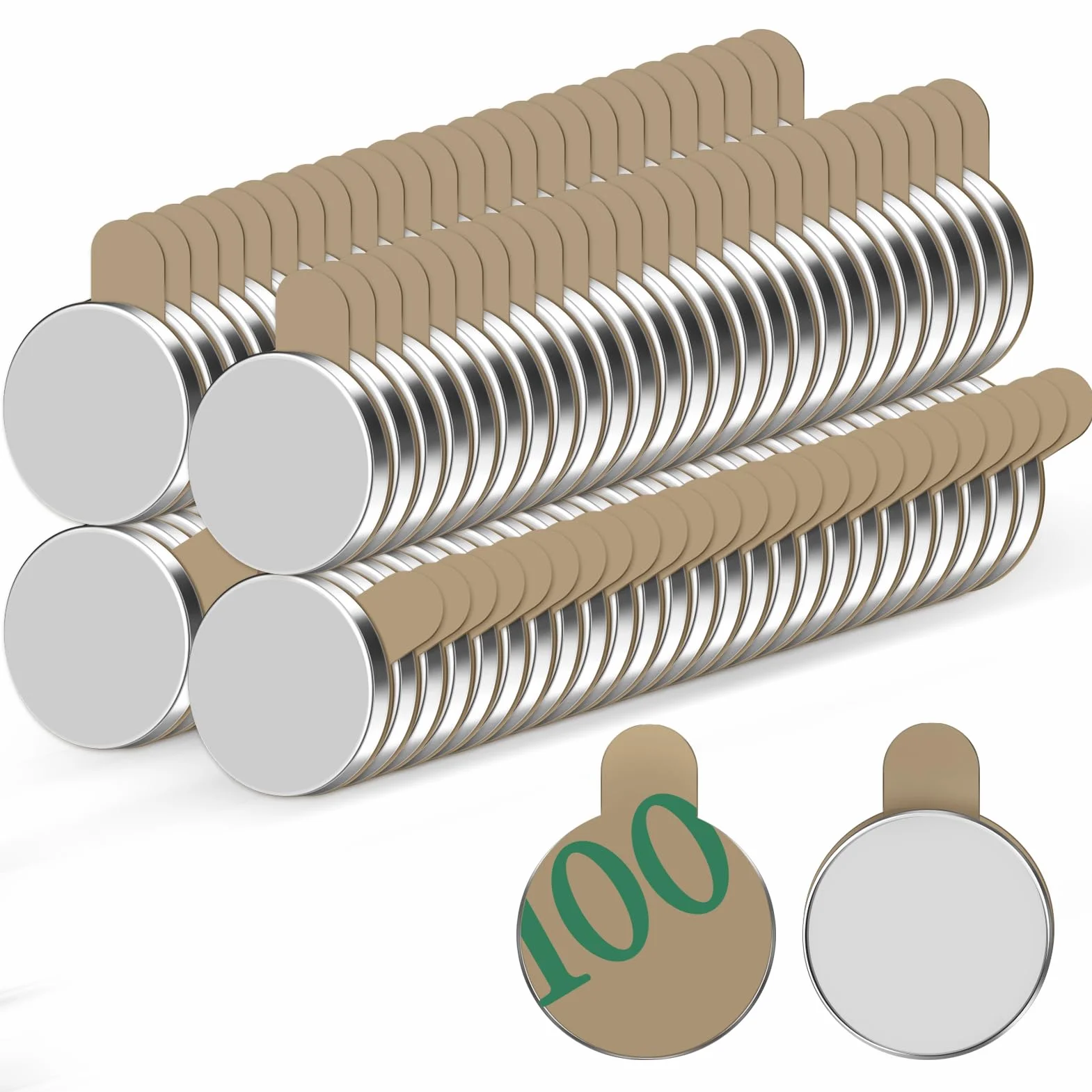 Imanes Adhesivos Neodimio 8x1 mm, Potentes Imanes Nevera para Pizarra Magnetica, Manualidades y Presentación