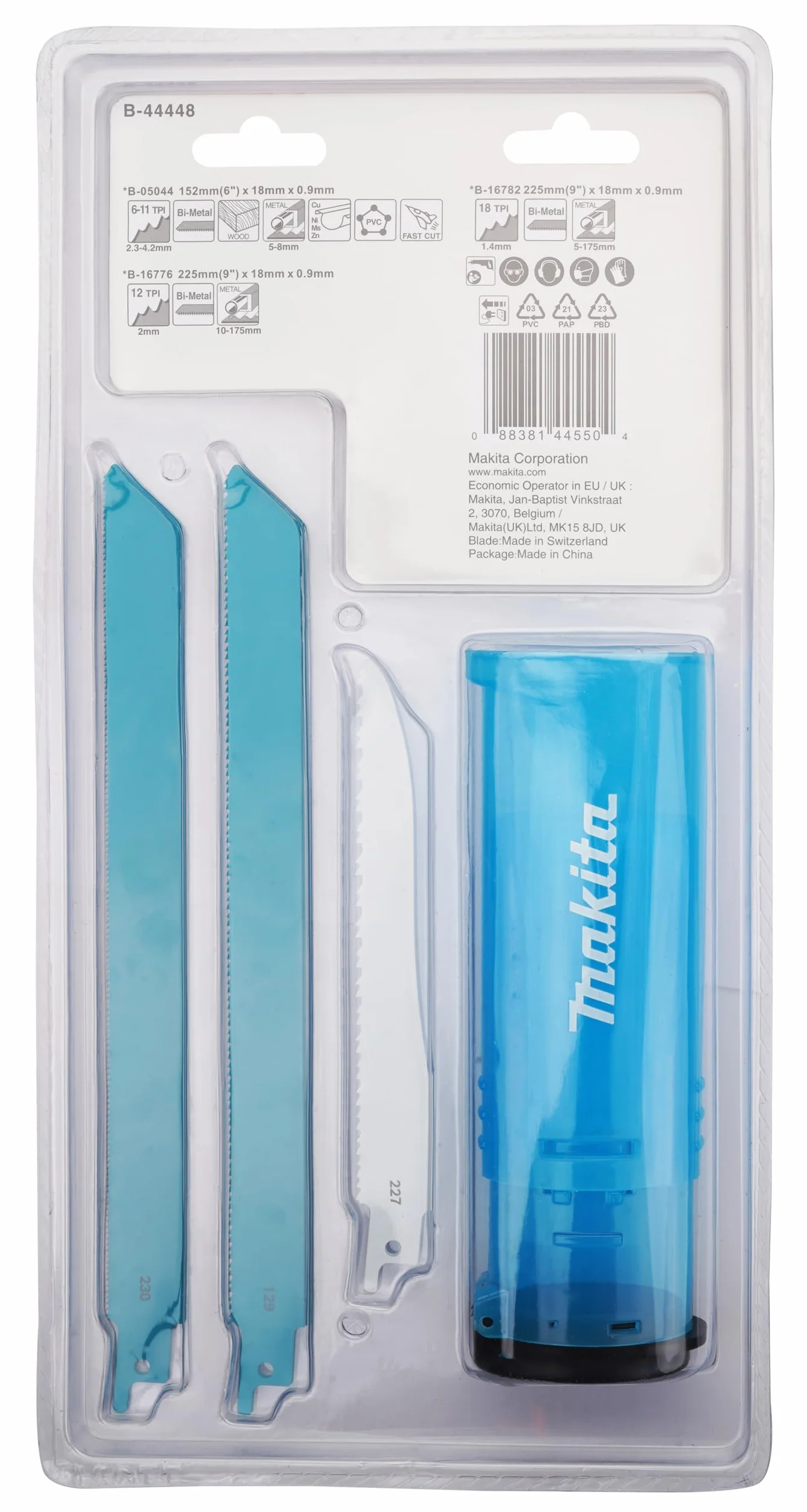 Estuche de sierras de sable Makita B-44448 6 unidades.