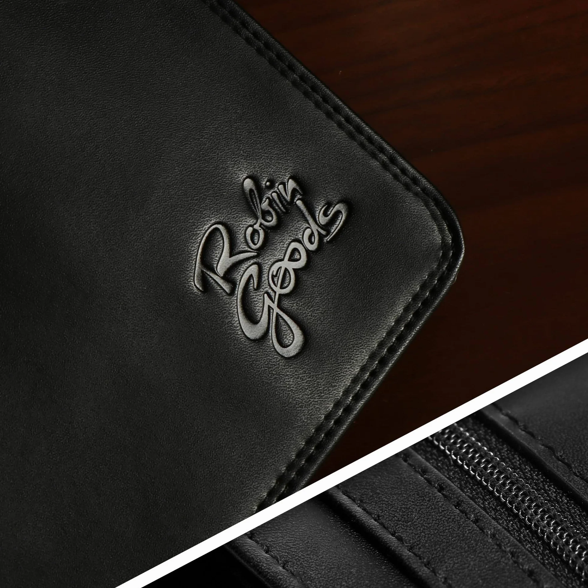 Cartera de Camarero Monedero Elegante Negro 2 Piezas