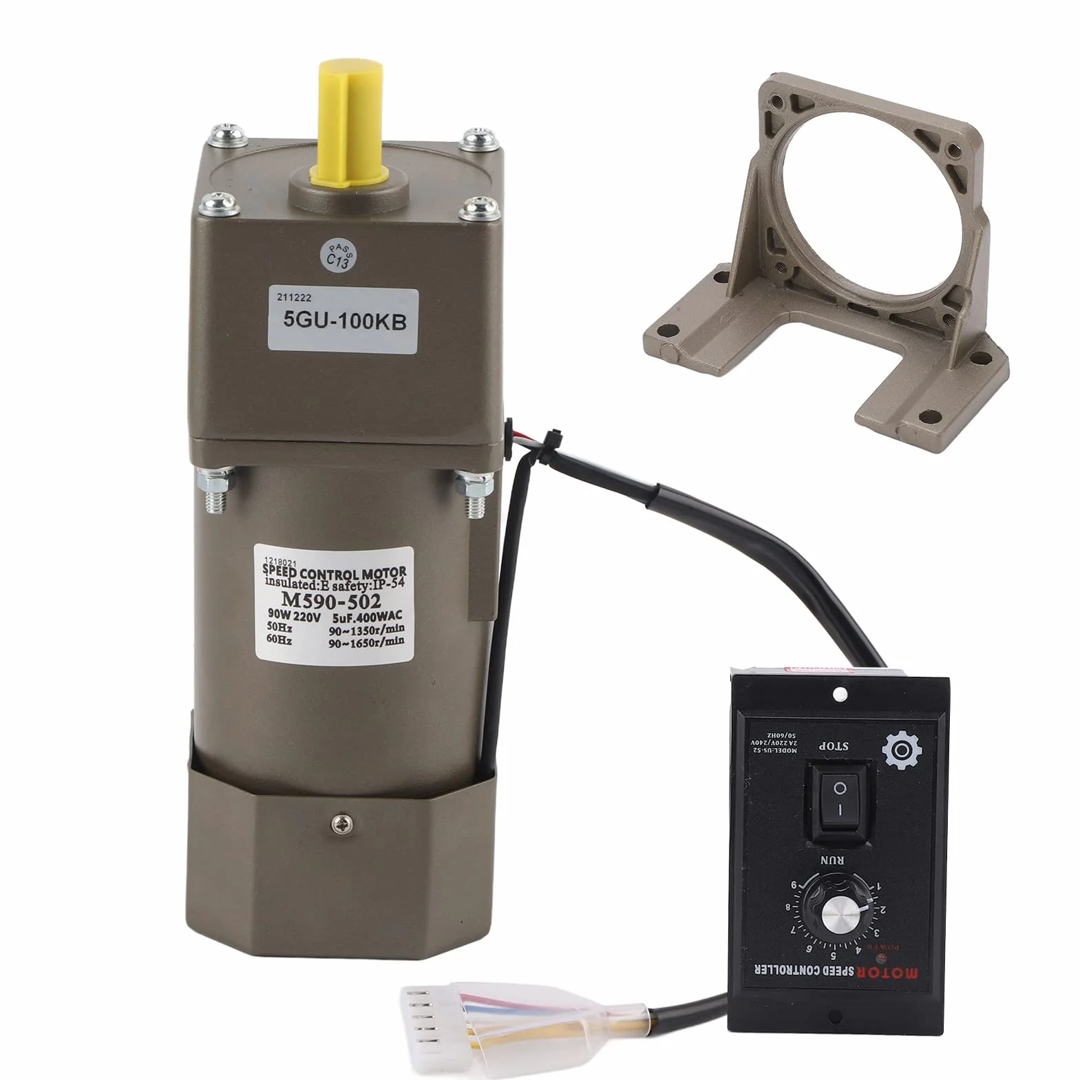 Motorreductor de CA 220V 90W Velocidad Ajustable Monofásico 100K