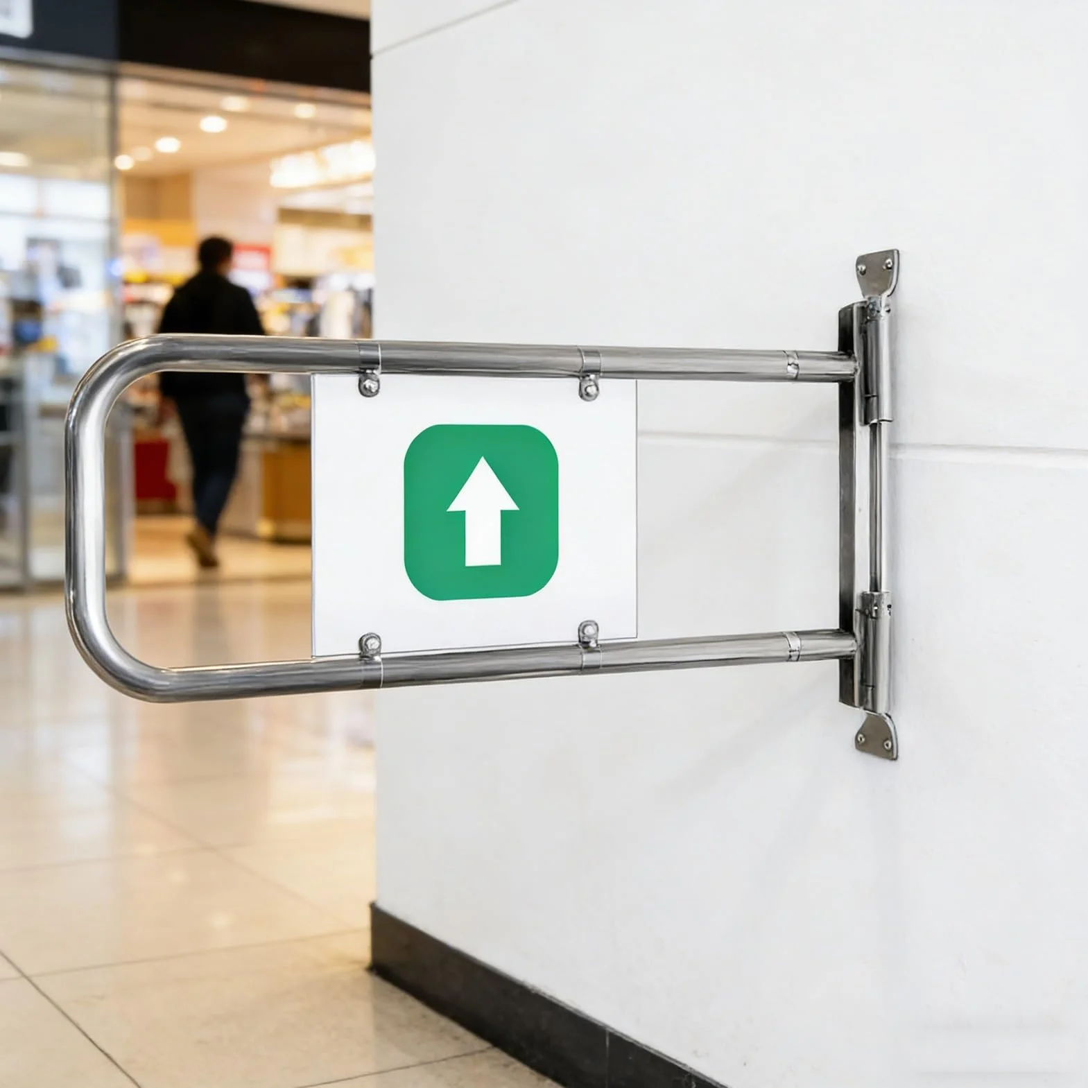 Puerta de seguridad de entrada de acero inoxidable con resorte, puerta de acceso peatonal de 1 vía, puerta batiente de supermercado, barrera de mostrador, 55 cm