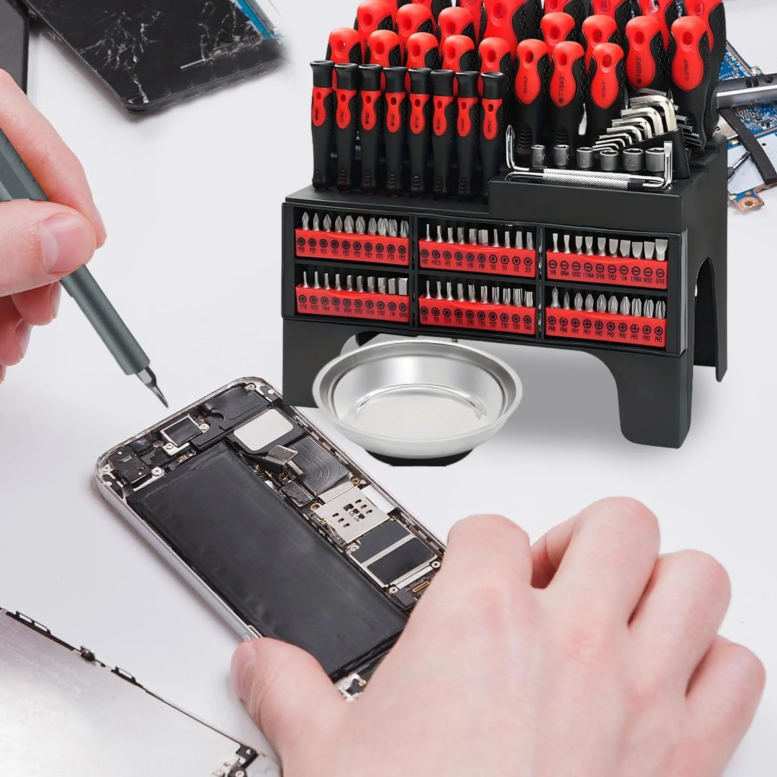 Juego De Destornilladores Punta Magnética Para Reparación Electrónica Y | Juego de Destornilladores para Reparación con Estuche para Relojes Gafas Electrodomésticos Reparación de