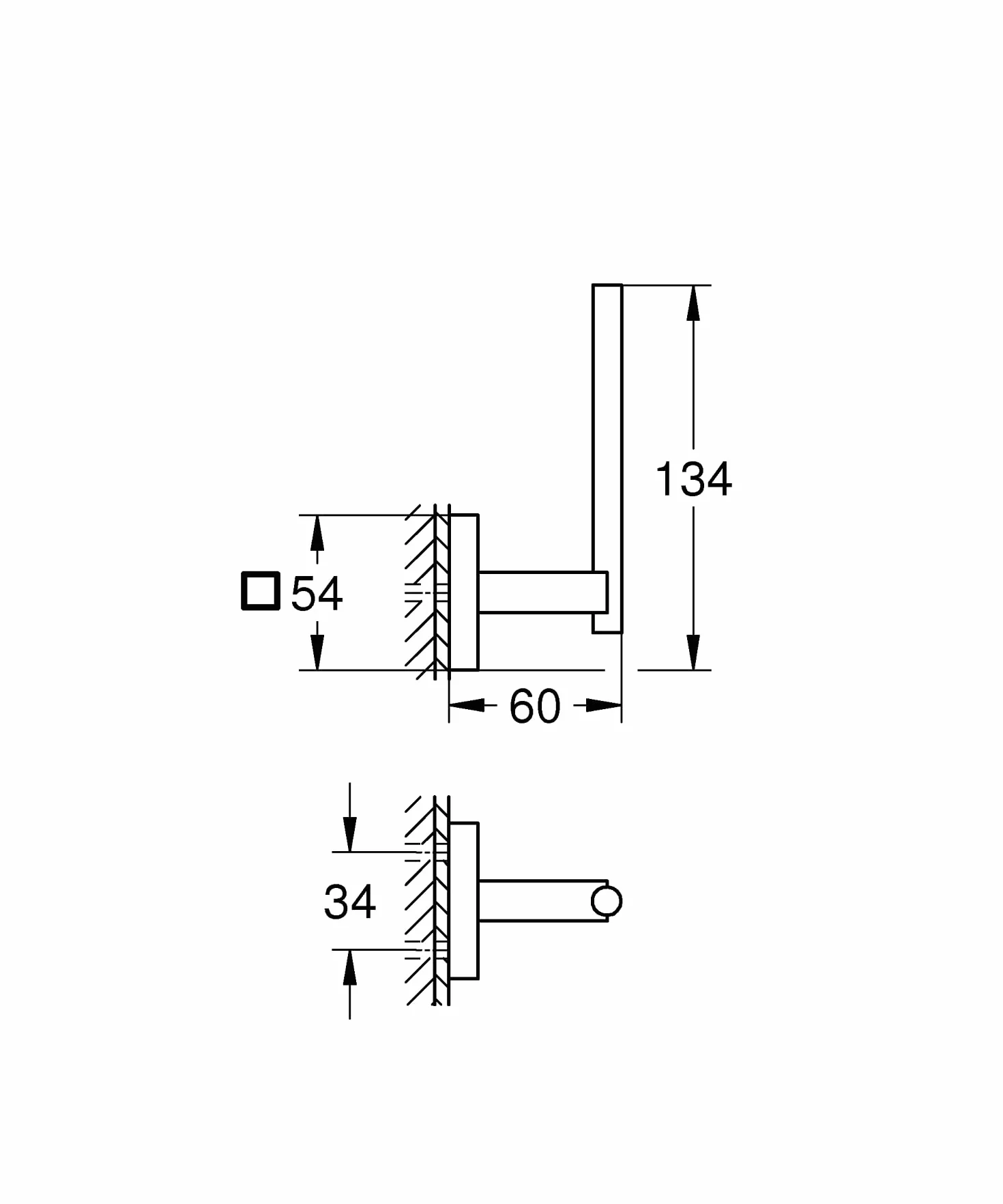 Grohe Start Cube Spare QuickFix - Portarrollos de Barra, Cromo, para Pegar (Pegamento QuickGlue A1) o atornillar, Ref. 40979000