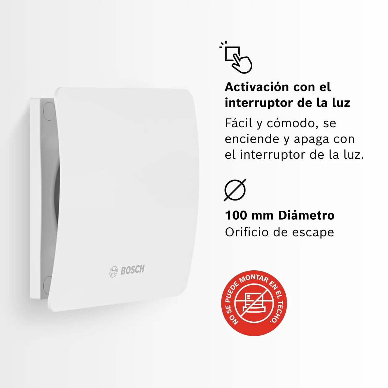 Bosch Extractor de baño 1500 100mm Ventilación para baño y WC
