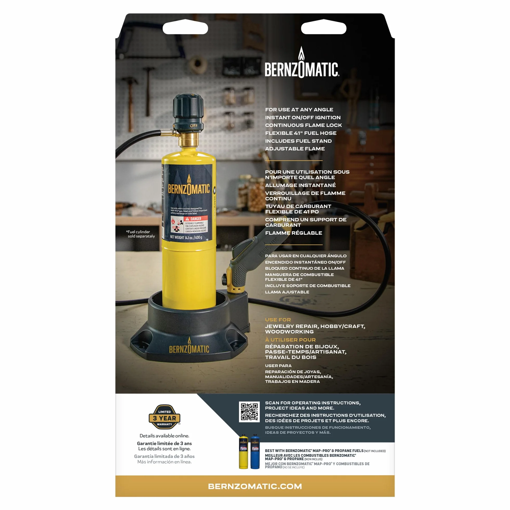 Bernzomatic FirePoint Creator Tool - Antorcha de mano con llama de precisión para uso con Bernzomatic MAP-Pro o combustible propano (Firepoint Tool)