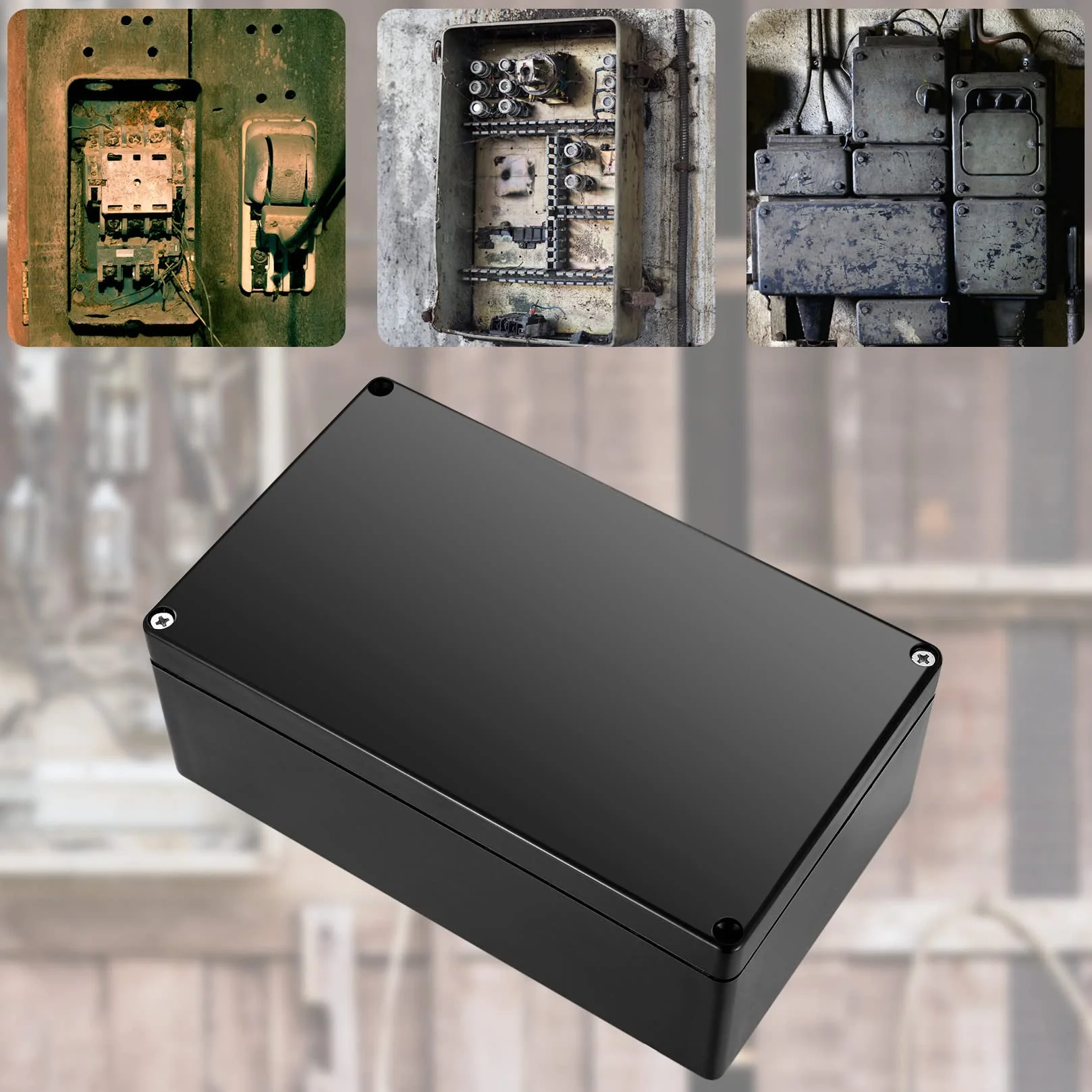Caja de Conexiones Estanca IP56 Exterior Electrica, Caja de Conexiones de Plástico Conectores de Cable para Iluminación de Exteriores (Negro 20X12X7.5CM)