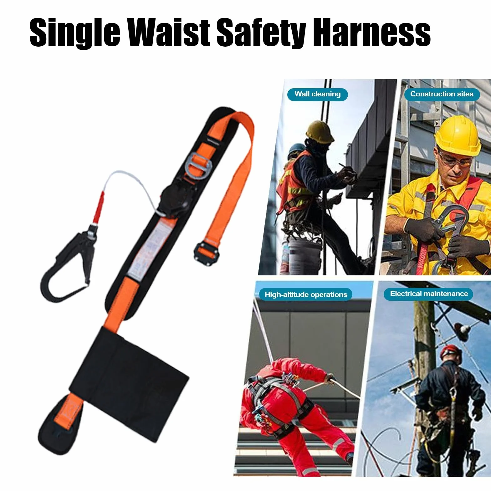Arnés de Escalada para Árboles | Cinturón de Escalada para Exteriores,Equipo de Seguridad Anticaída con Liberación Rápida para Trabajos en Altura y Sujeción de Estructuras
