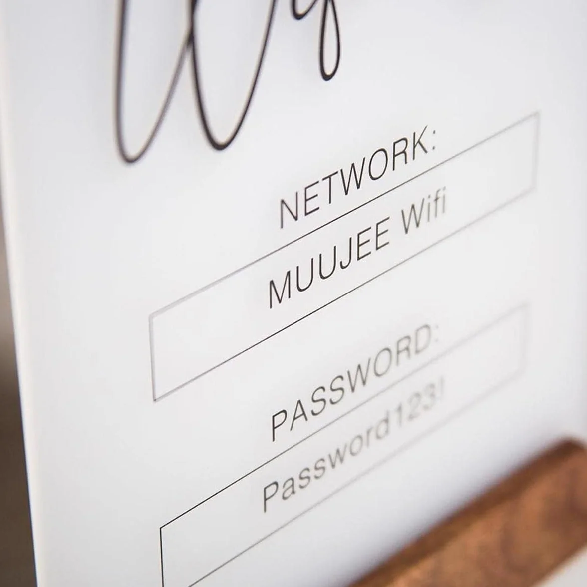 Pizarra De Acrílico Blanco Con Contraseña WiFi, Señal WiFi Estilo Pizarra