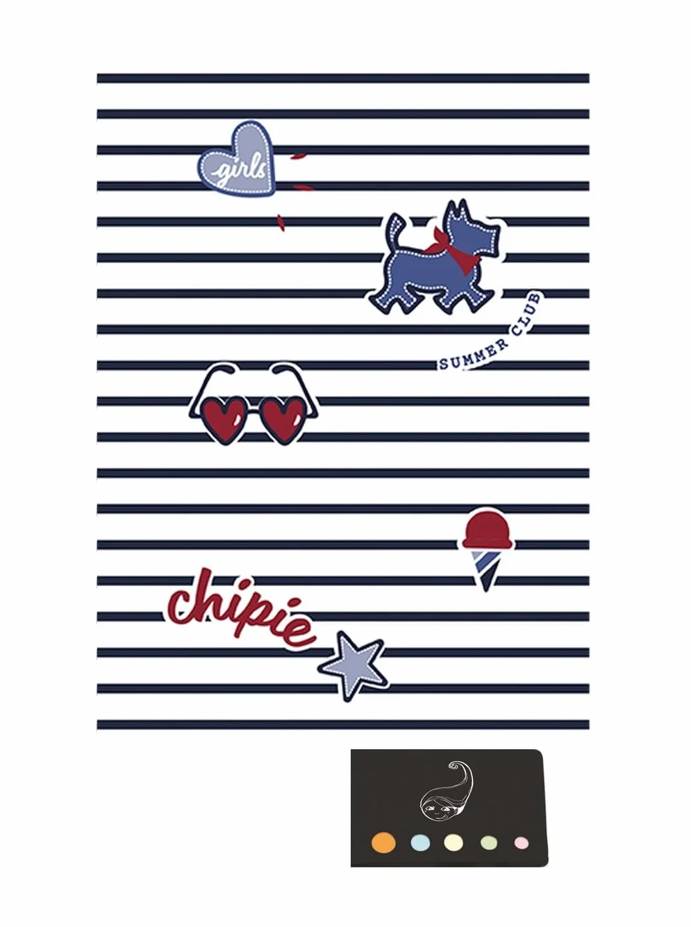 Chipie Hamelin cuaderno de texto + índice adhesivo Blumie marinera