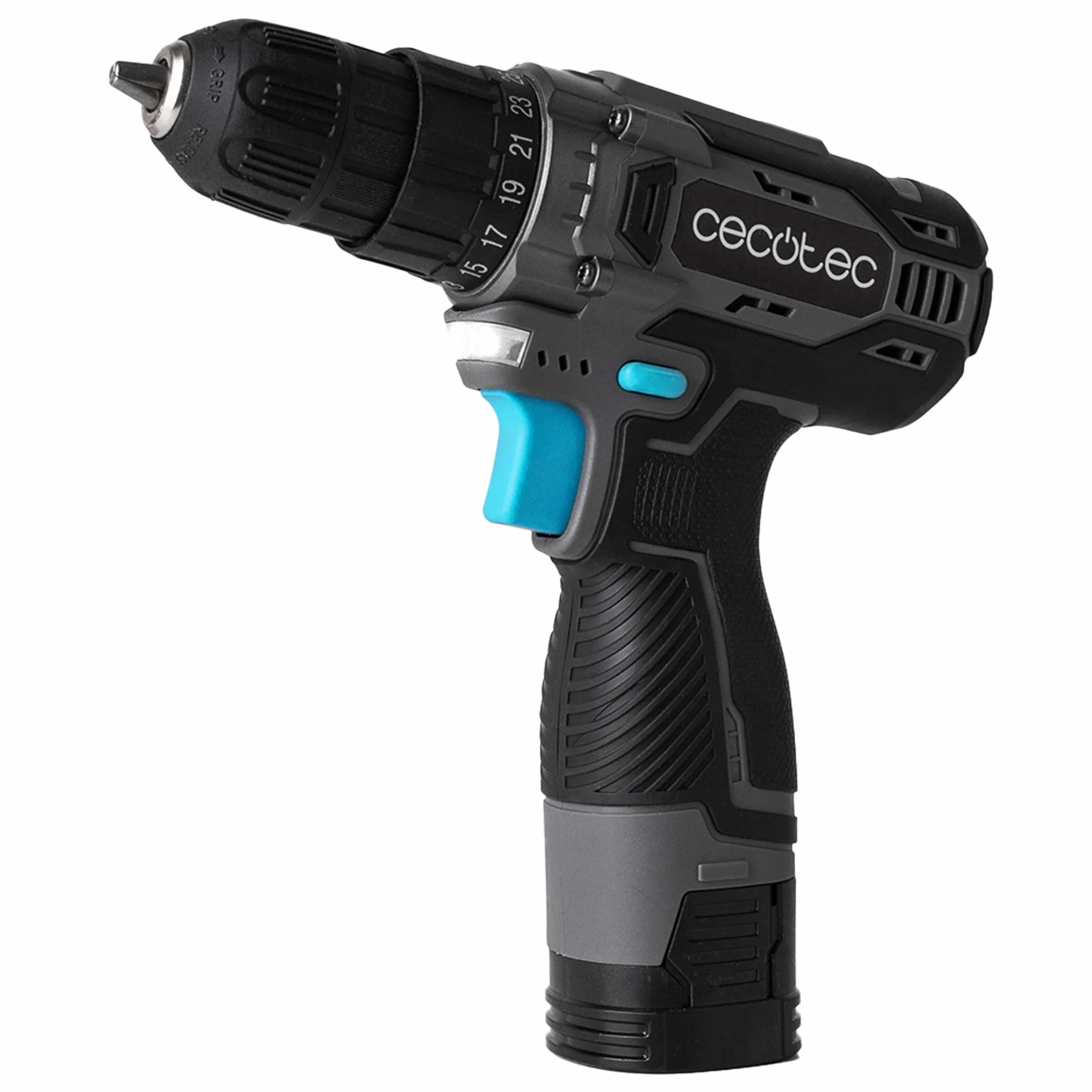 Cecotec Taladro Atornillador a 2 Baterías 16V y 2000mAh PowerForce 1620 Easy Hand. 2 Niveles de Velocidad hasta 1500rpm, Par de Apriete de 38Nm Regulable en 25+1 Niveles, Incluye Maletín y Accesorios