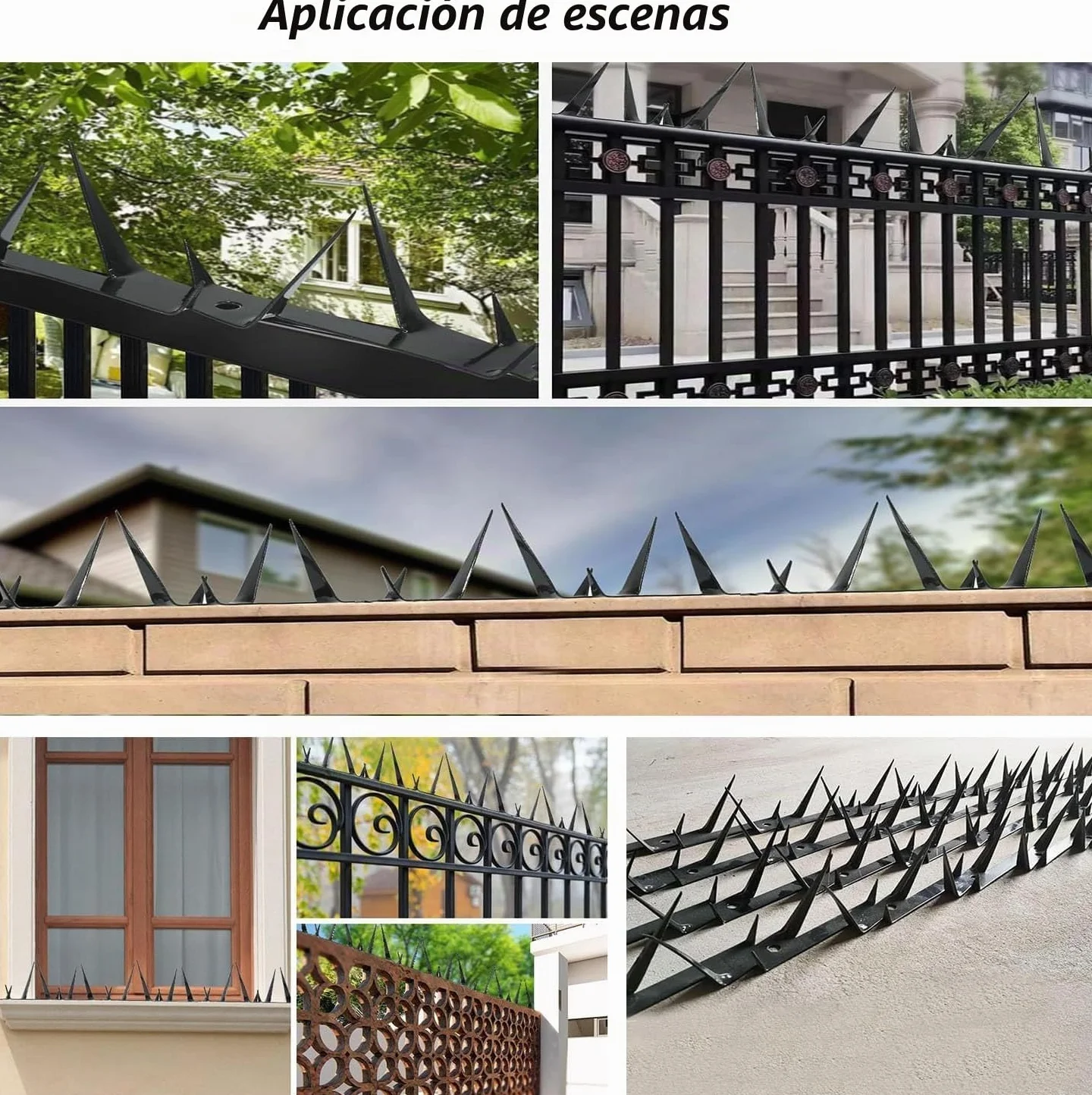 Clavos de pared de valla de puerta antirrobo, clavos de pared de valla de Seguridad y escalada Building Supplies - Pinchos de seguridad de metal (39x10 cm, 8 unidades,para proteger a los defensores