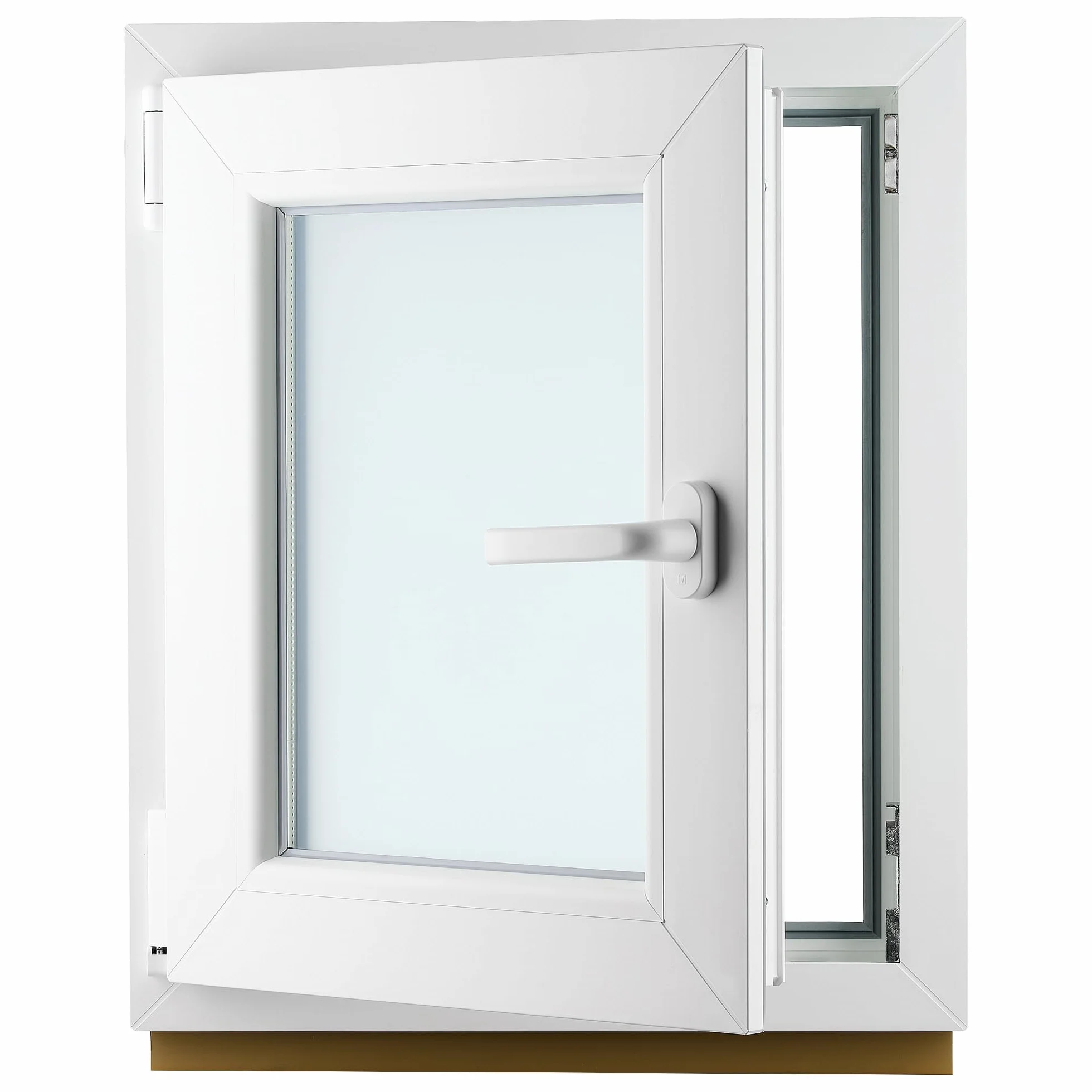 Ventana de PVC - Ventana de Plástico - Resistente a las Influencias Ambientales - Protección Contra Robo - Aislamiento Contra Ruido, Viento - Blanco Satinado - 500x600cm - 4s-16ar-4i