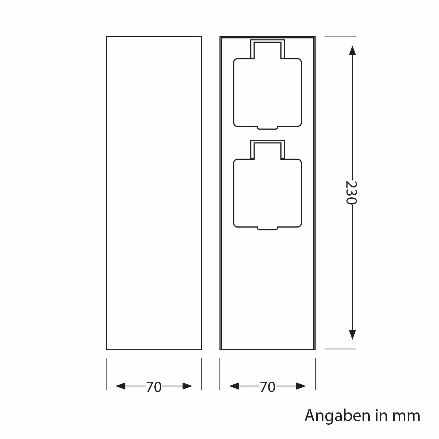 ledscom.de 2 pzas. Toma de jardín Pilar POMI para Exterior, IP44, 2 vías, Acero Inoxidable, Antracita, Cuadrada, 23 cm
