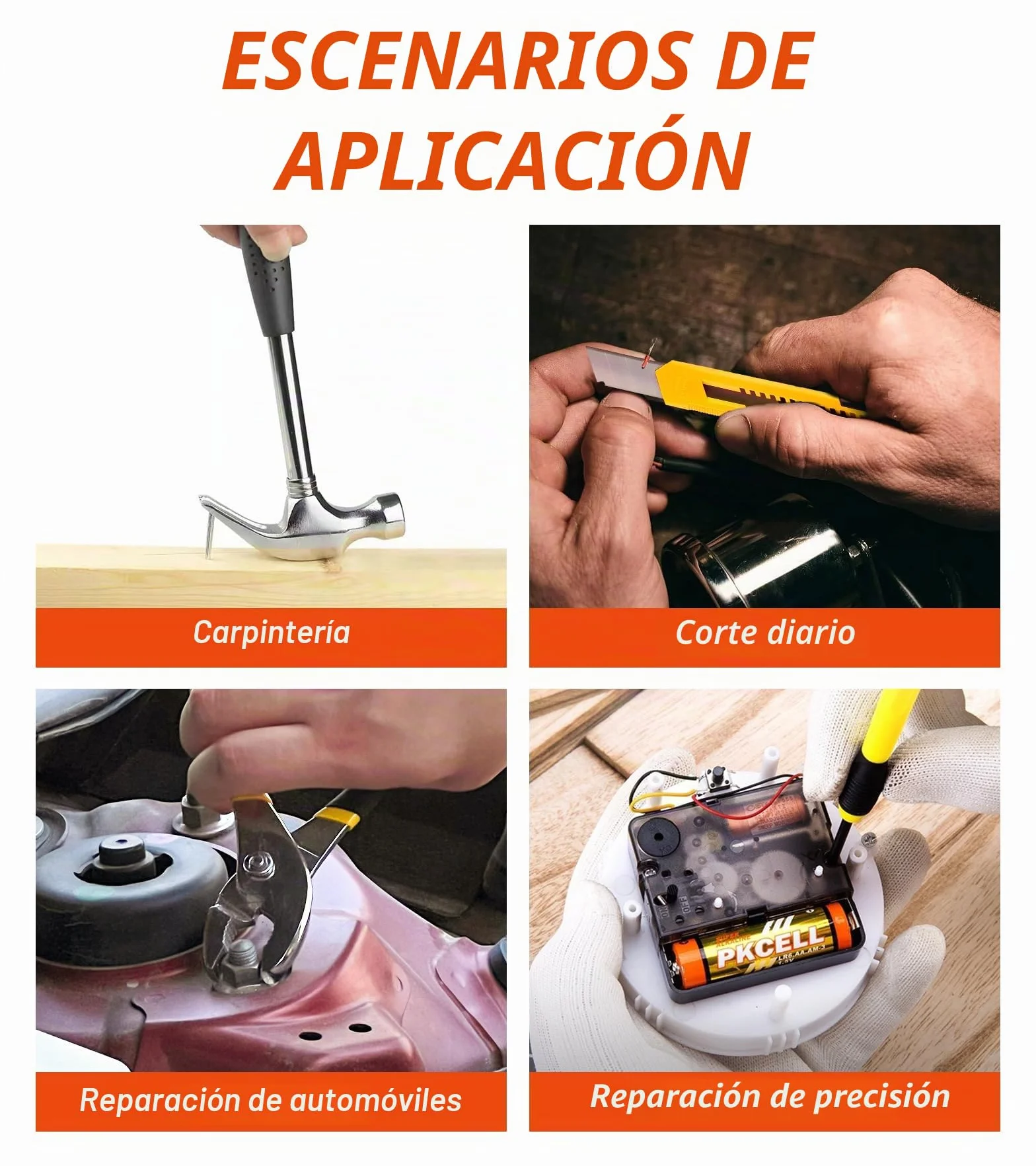 Juego de herramientas de 40 piezas - Kit de herramientas manuales para el hogar con caja de herramientas de plástico