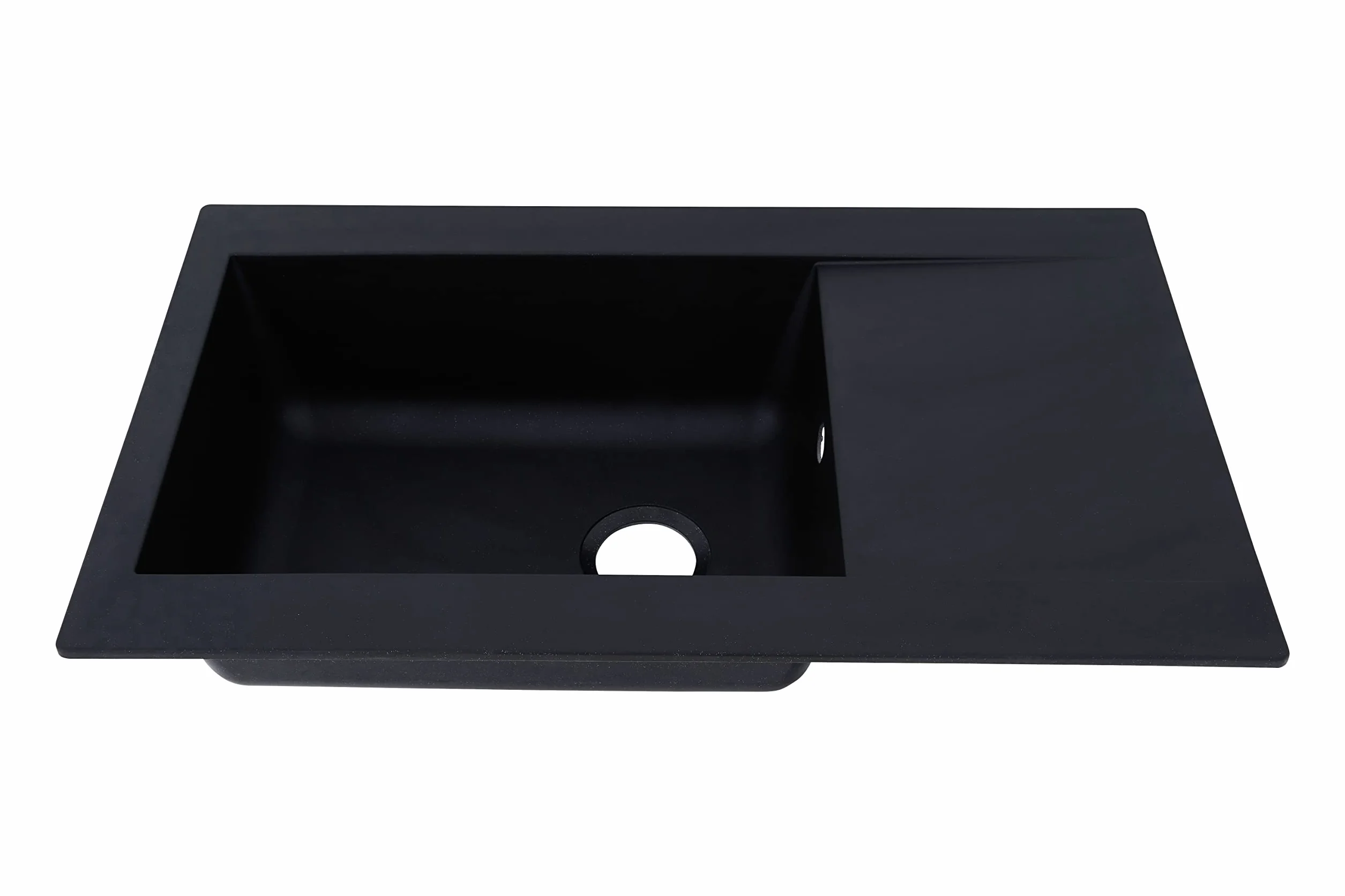 Fregadero empotrado de mineralita 1 cuenca negro, respekta DENVER86X50S, 86 x 50 cm
