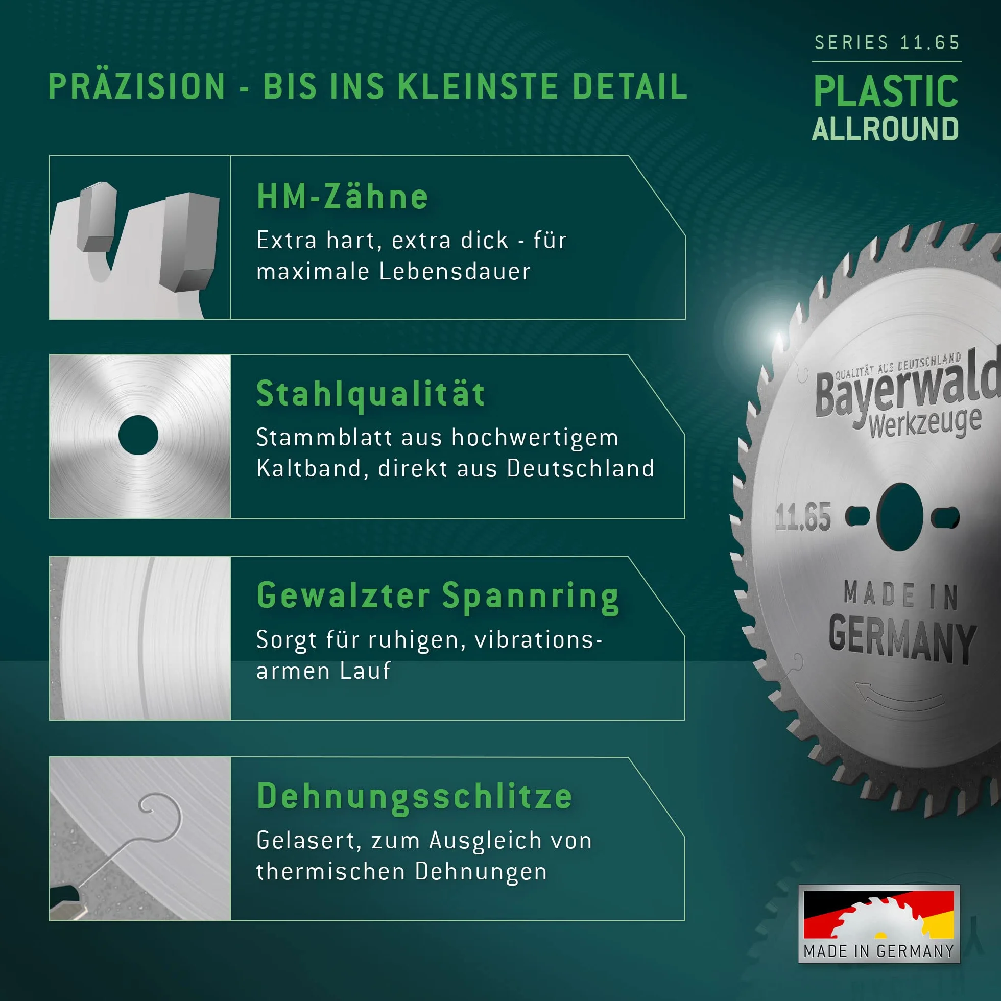 Bayer Bosque – Hm – Hoja de sierra circular 190 mm de diámetro x 2,5 mm x 30 mm | con Alternado (56 dientes) | orificios: 2/7/42 – Hoja de sierra especial para acrílico & plásticos