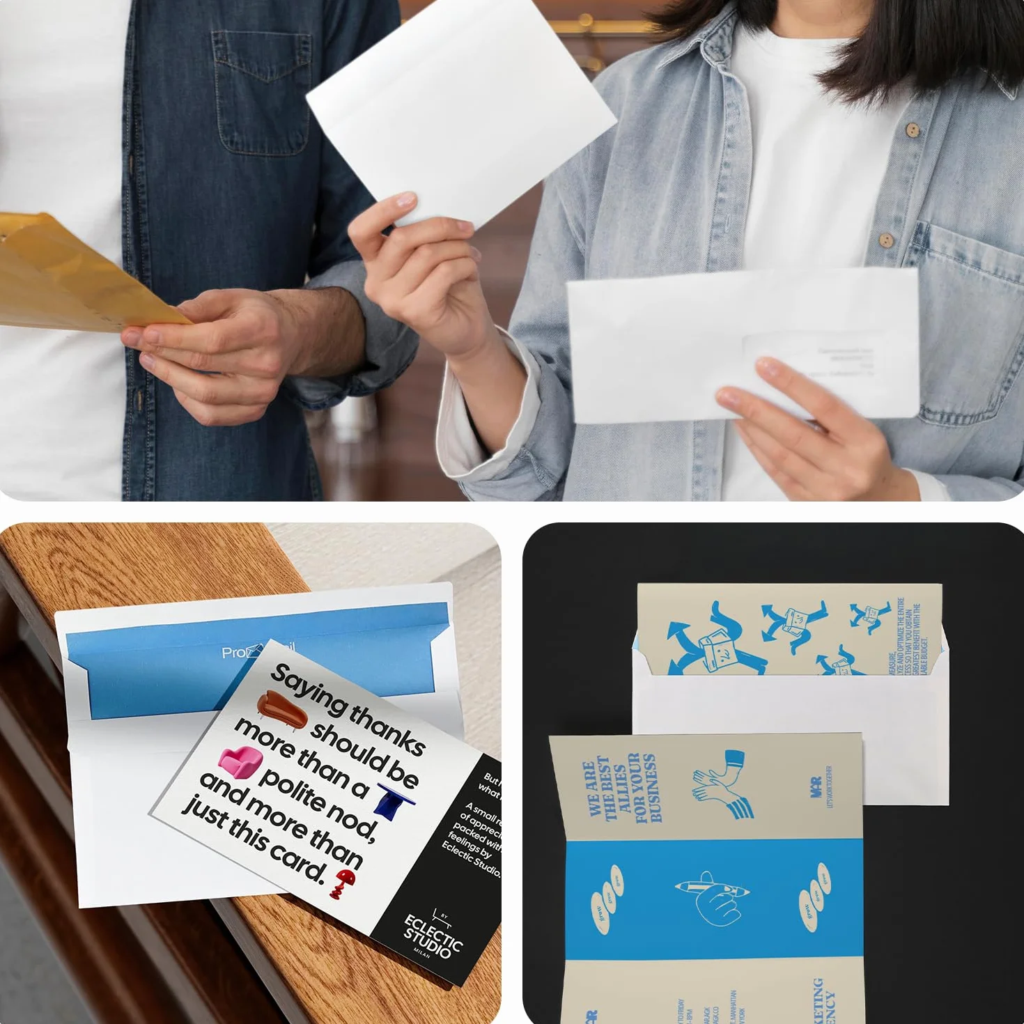 Netuno 100 blanco DL 110 x 220 mm 80 g sobres papel solapa recta ventana derecha cierre autoadhesivo interior azul para cartas facturas ofertas y folletos