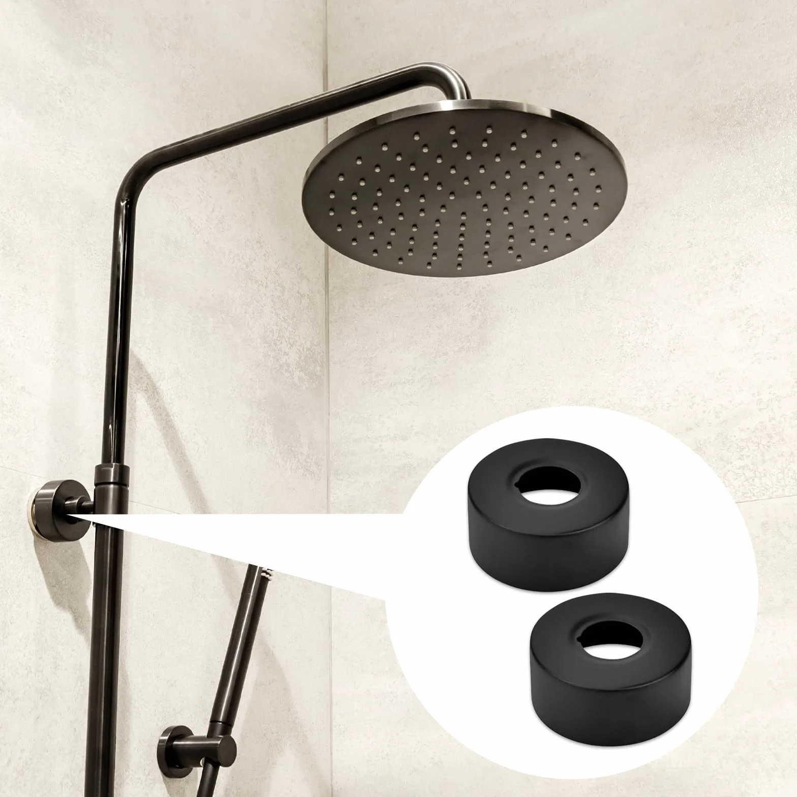 6 Piezas Embellecedor Grifo Ducha, Collares de Tubería Embellecedor Radiador Roseta de Acero Inoxidable Cubierta de Tubo para Baño Grifos Ducha Radiadores(25 MM)