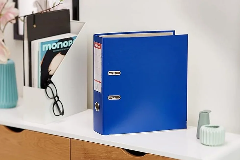 Esselte Archivador de Palanca con Anillas Essentials A4 500 Hojas 75 mm 3 Unidades Azul