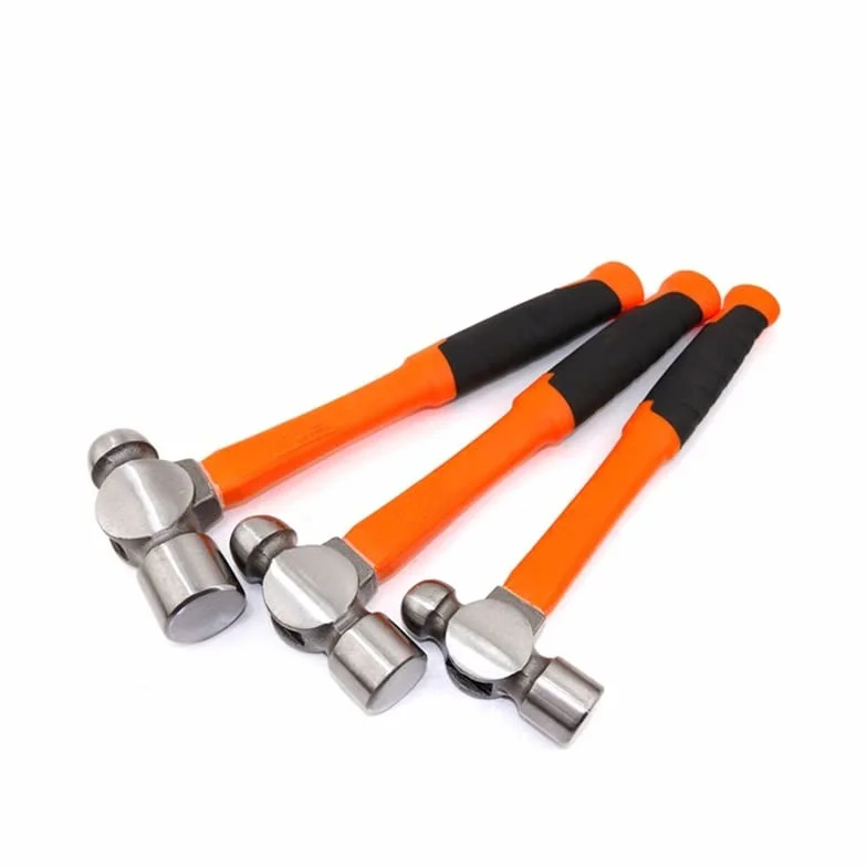 Yaoqijie Martillo de bola de 1 libra 1.5 libras 2 libras con mango de goma para clavos, martillos de cabeza redonda, martillo de escape de acero de alto carbono, herramientas de mampostería, 1